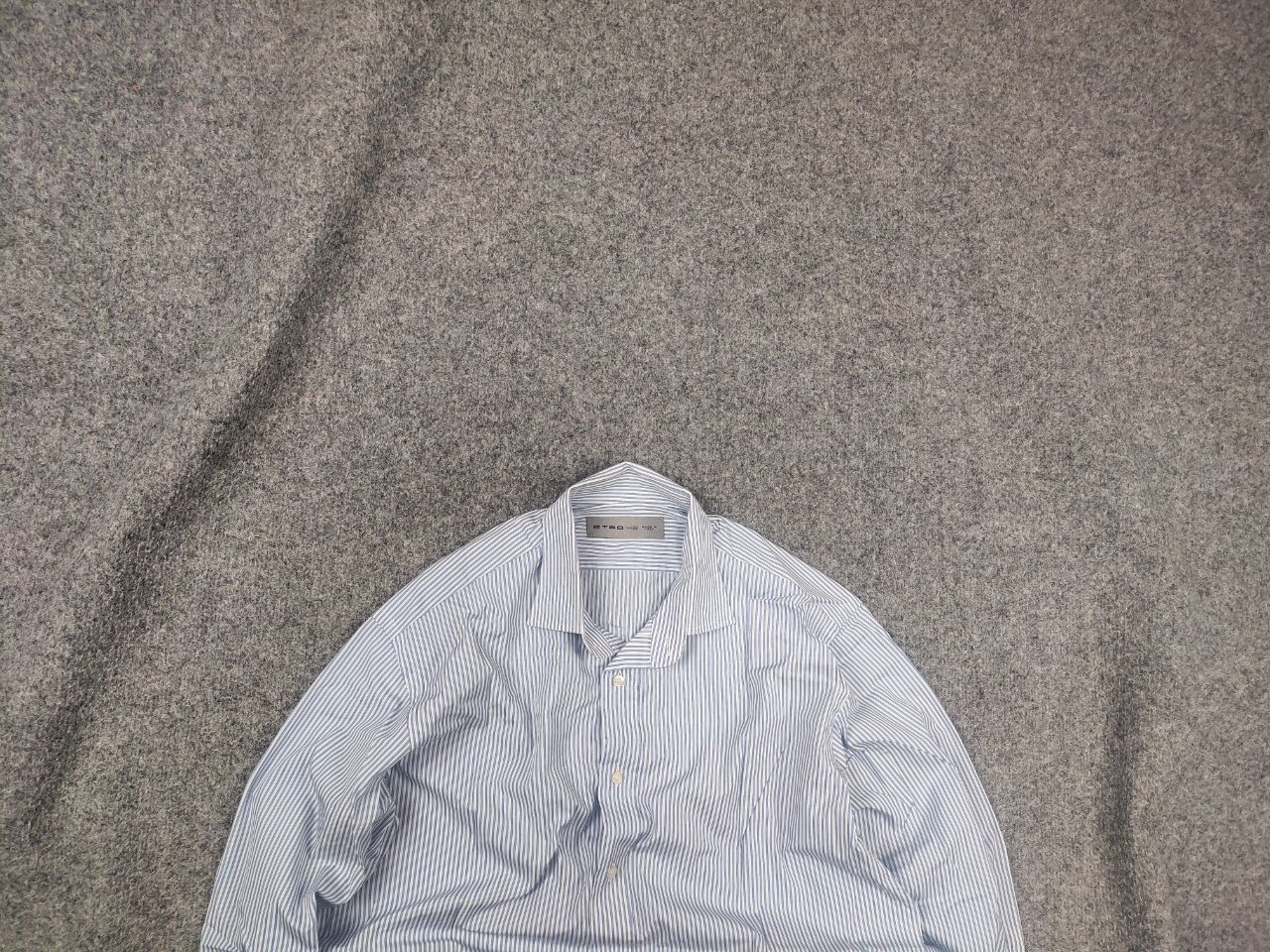 Etro Etro Italy Design long-sleeved shirt blue striped pattern Size US M / EU 48-50 / 2 - 1 Thumbnail