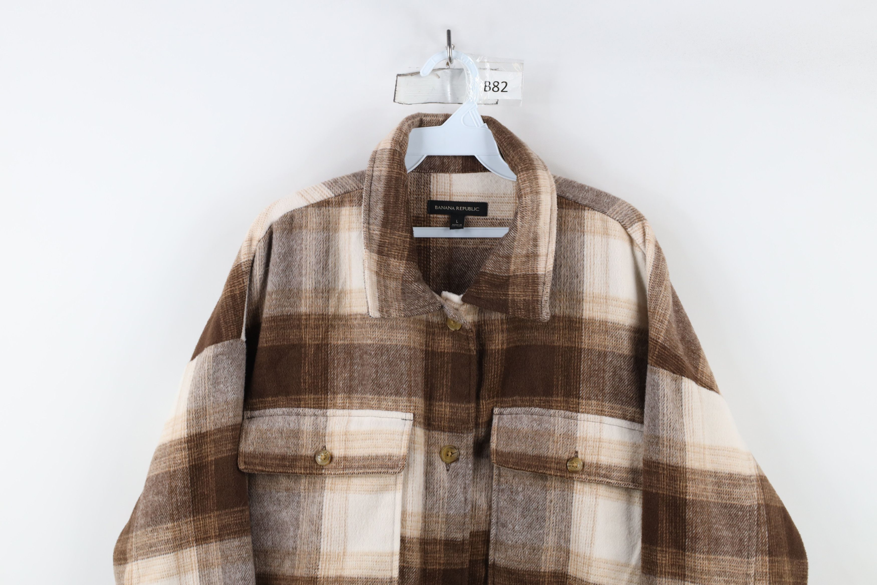 Banana Republic × Vintage Banana Republic Baggy Flannel Button Shirt Jacket Plaid Size L / US 10 / IT 46 - 2 Thumbnail