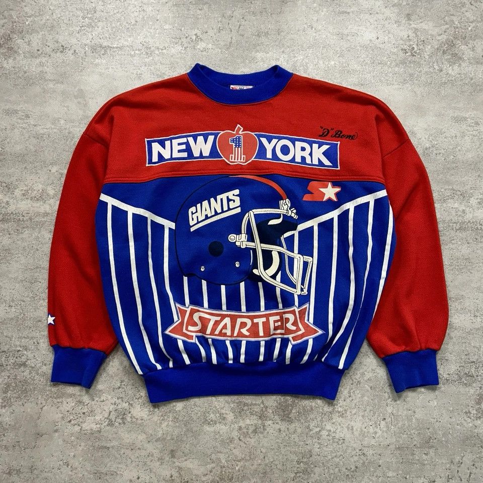 NFL × Starter × Vintage RARE NEW YORK GIANTS STARTER AOP CREWNECK SWEATSHIRT APPLE Size US XL / EU 56 / 4 - 1 Thumbnail