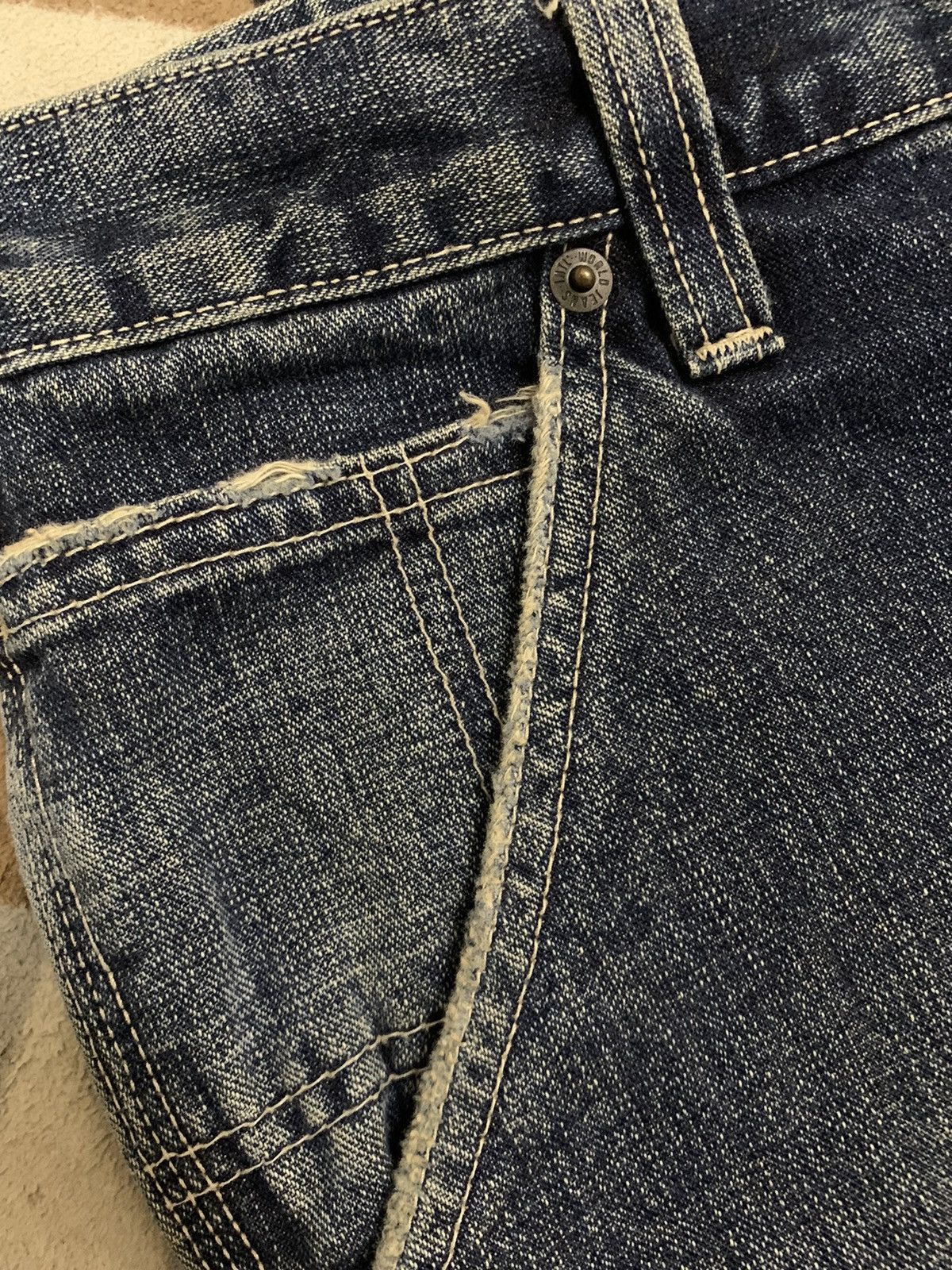 JNCO Vintage Japanese Big John Baggy Distressed Carpenter Jeans Size US 34 / EU 50 - 5 Thumbnail