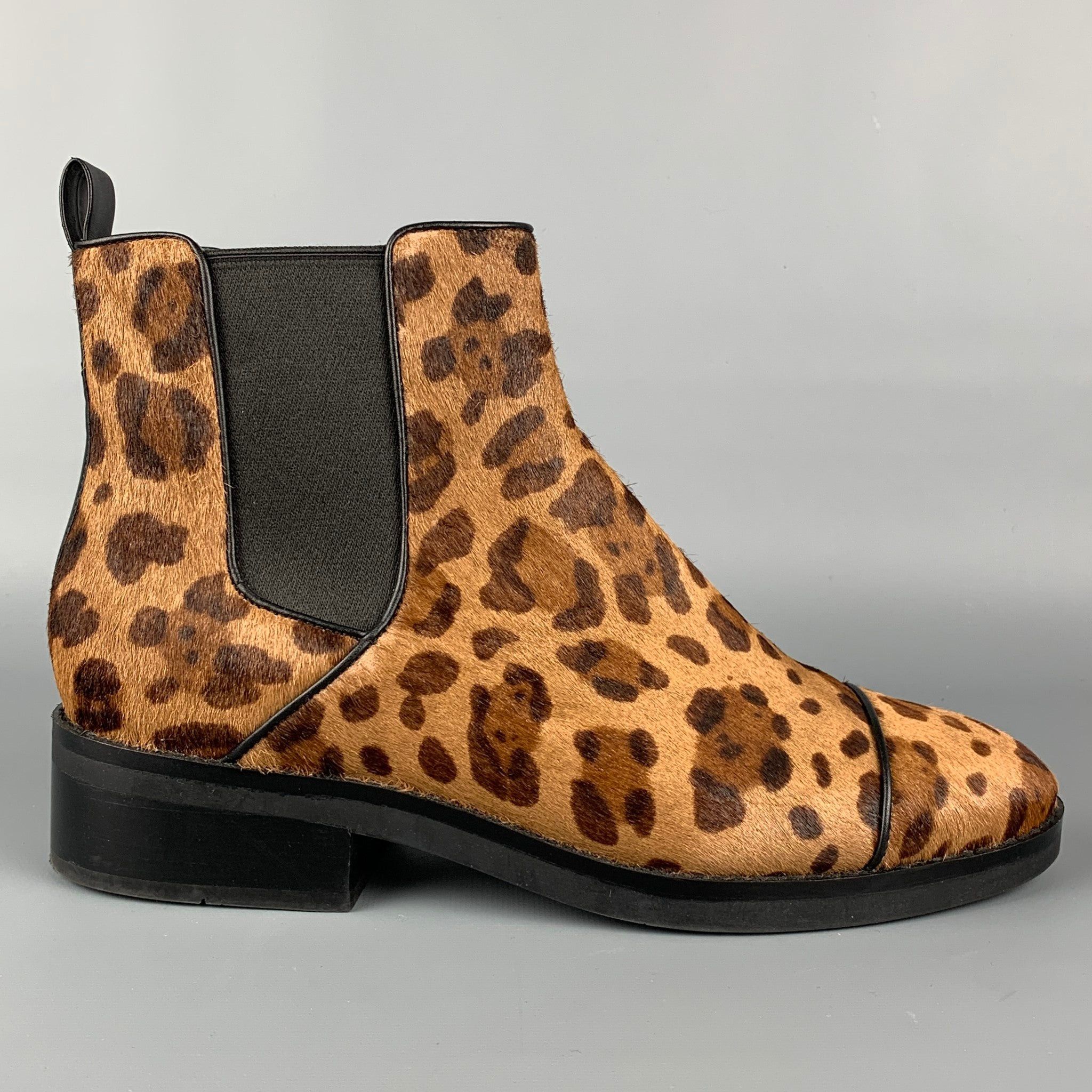 10 Beige Brown Animal Print Chelsea Mara Boots