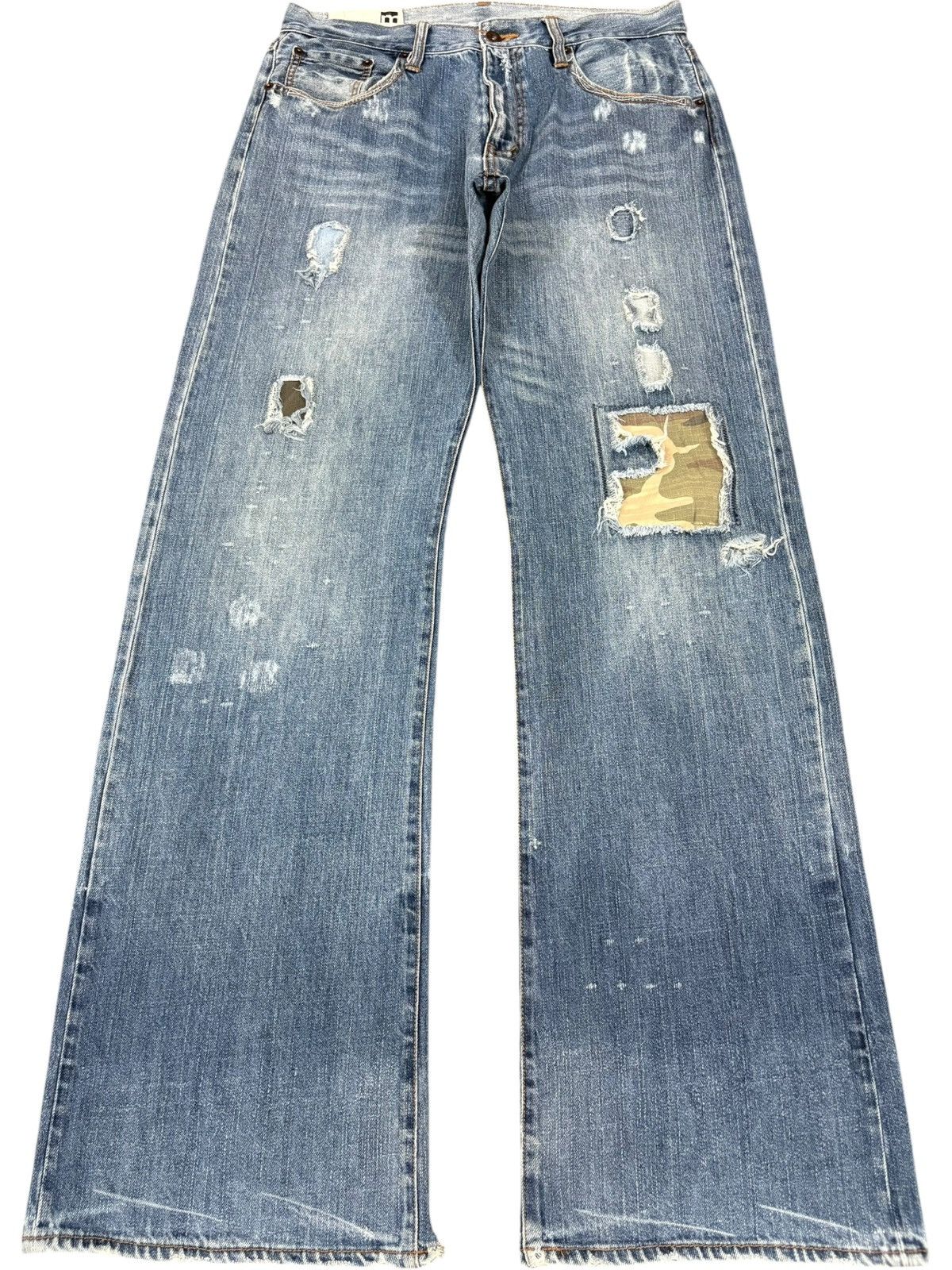 Japanese Brand Vintage Japanese Brand Patches Distressed Bootcut Flare Jean Size US 31 - 1 Thumbnail