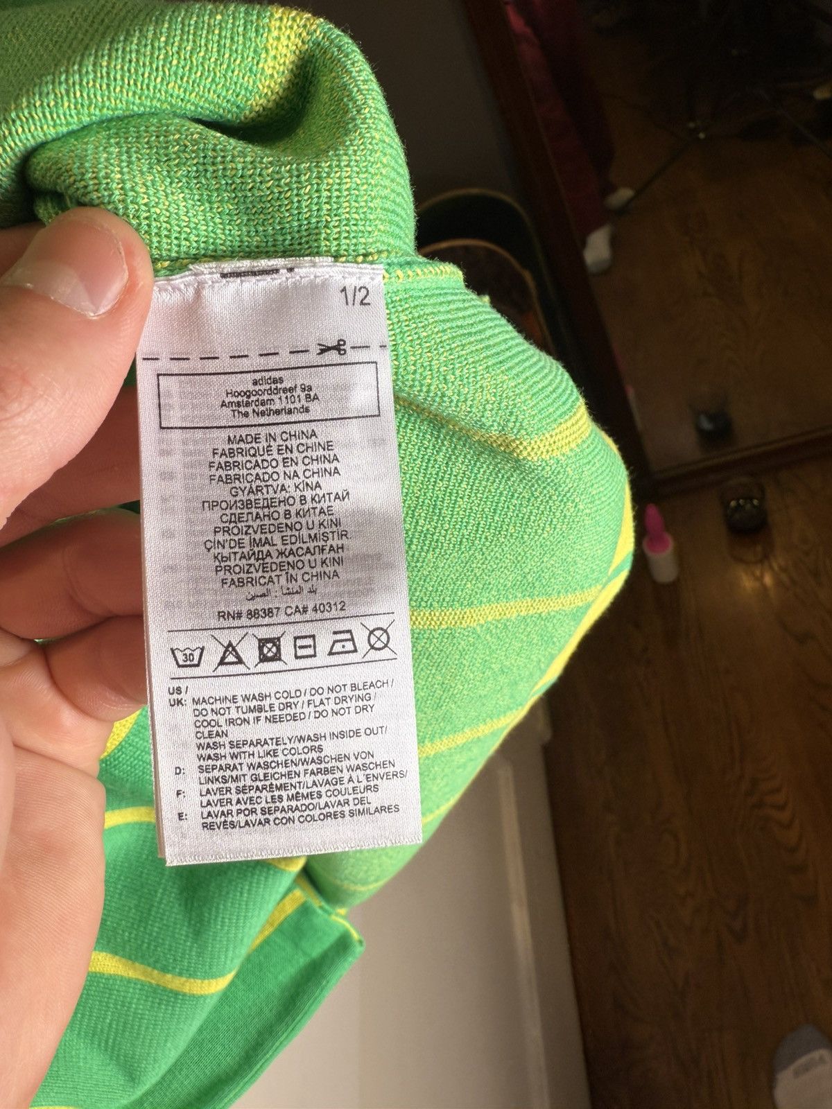 Adidas × Pharrell Adidas x Pharrell Human Race Hu Green Knit Polo Jersey Size US L / EU 52-54 / 3 - 4 Thumbnail