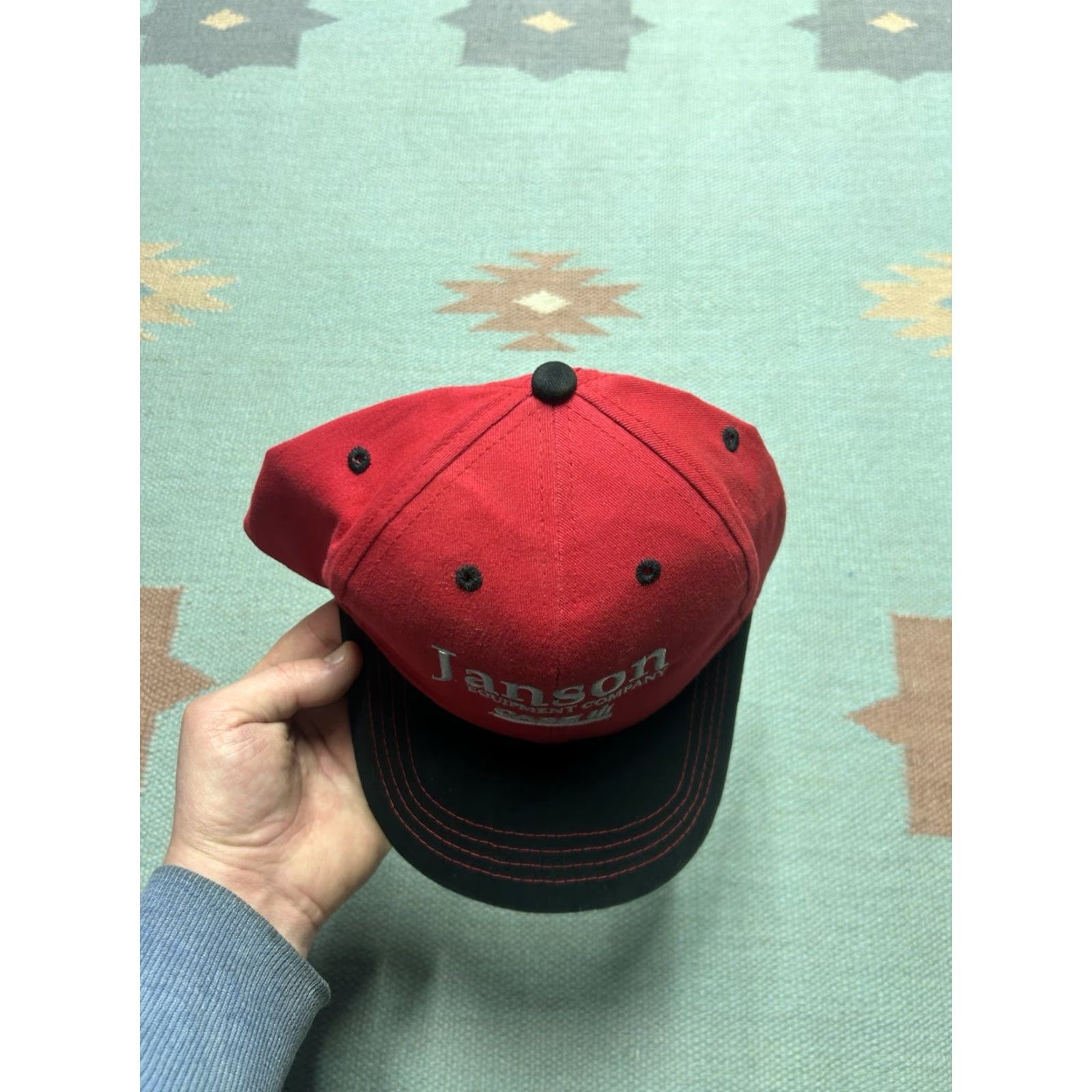 Equipment VINTAGE Case Janson Equipment strapback hat red NOS cap Men Adjustable Strapback Hat Size ONE SIZE - 3 Thumbnail