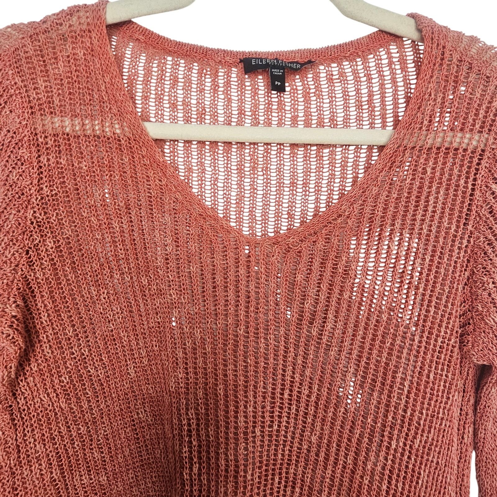 Eileen Fisher Eileen Fisher Open Knit Linen Cotton Sweater S Euro Summer Size S / US 4 / IT 40 - 2 Thumbnail
