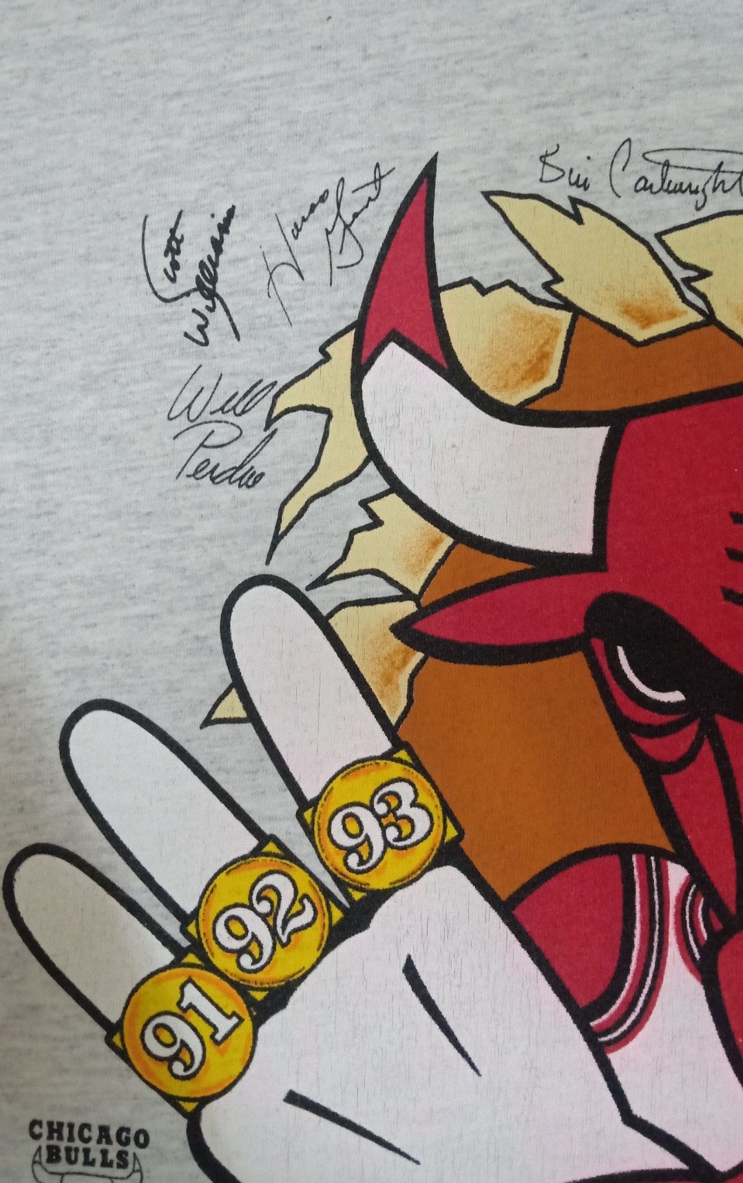 NBA × Vintage Vintage 90s Chicago Bulls 1993 NBA Champs T-shirt Size US XL / EU 56 / 4 - 5 Thumbnail