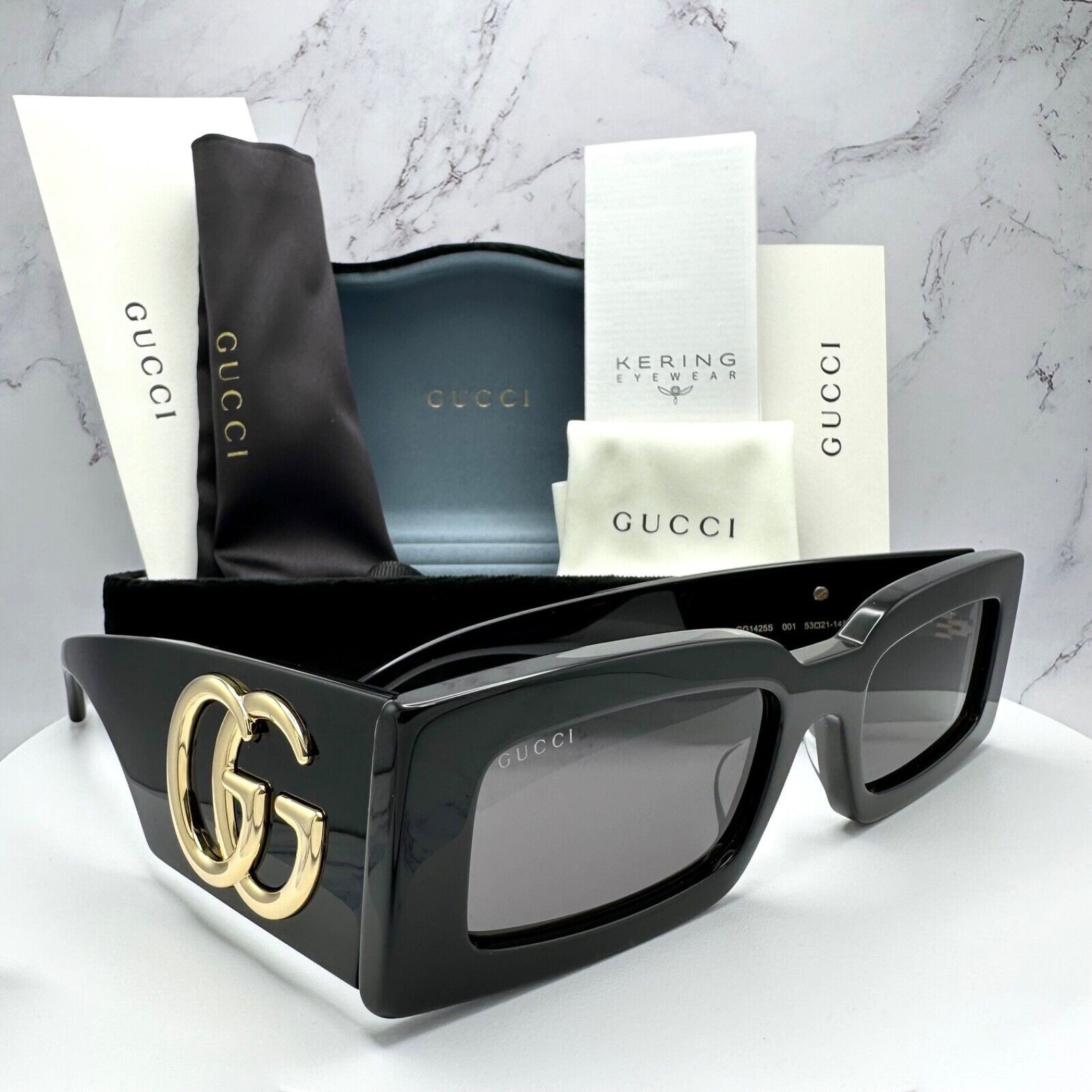 Gucci Sunglasses New Black Gold GG Logo Generation