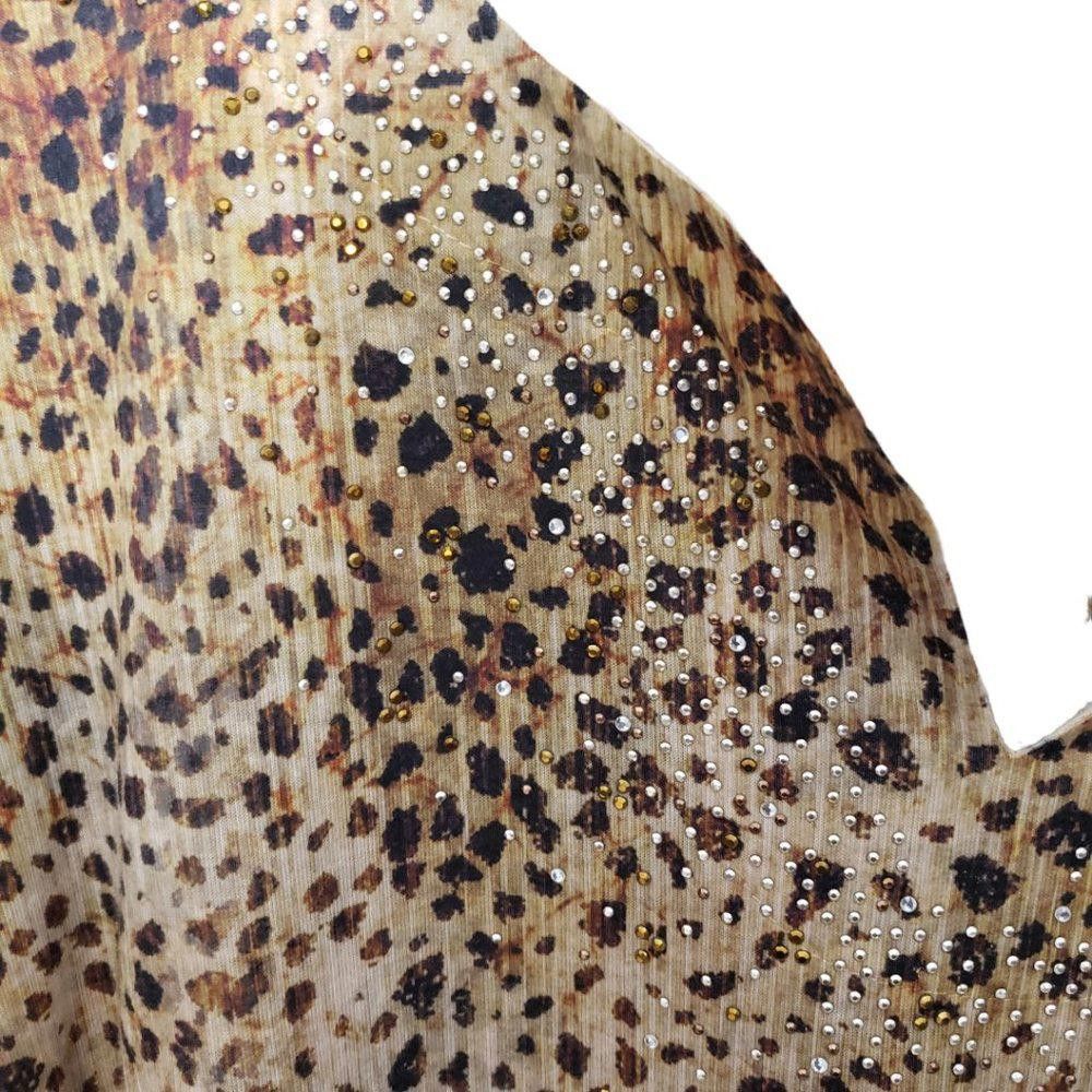 Chicos CT1183 Chicos Animal Print V-neck Blouse with Crystals 4/XXL Size XXL / US 16-18 / IT 52-54 - 3 Thumbnail