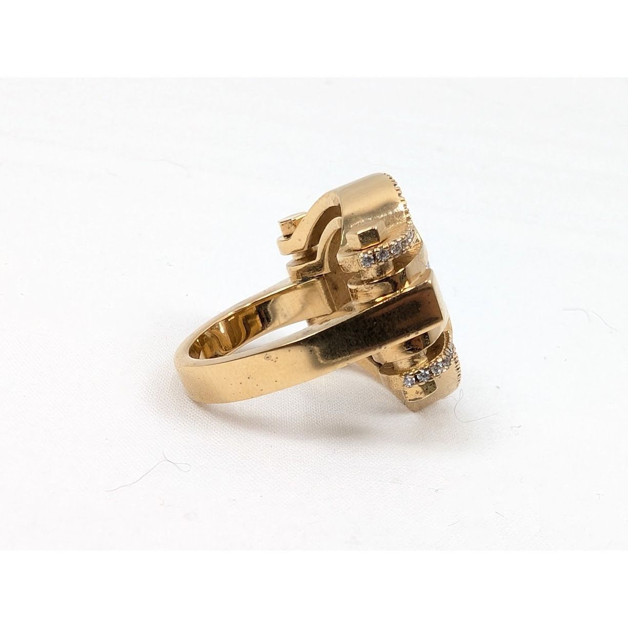 Bottega Veneta o1rshd1 Size: 11 / Cubic Zirconia Ring in Gold Silver White Size ONE SIZE - 8 Thumbnail
