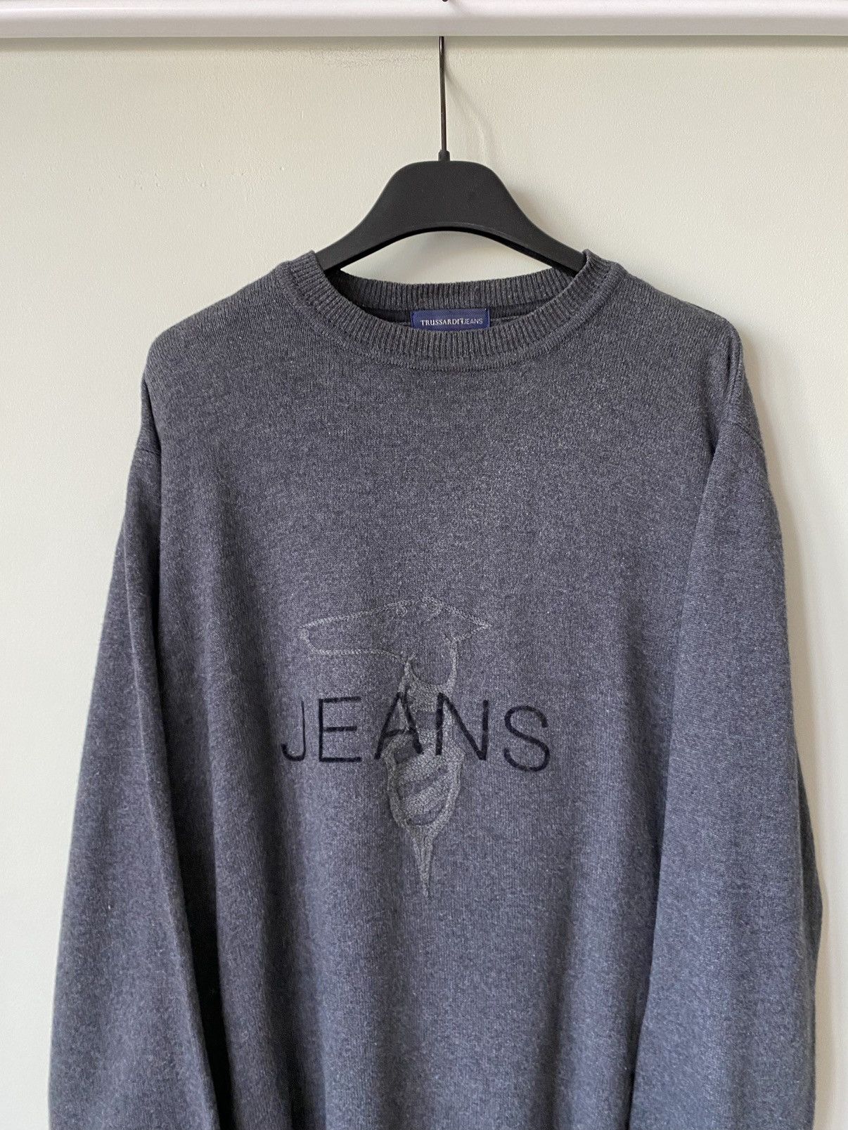Trussardi Trussardi Jeans wool logo knit sweater Size US XL / EU 56 / 4 - 2 Thumbnail