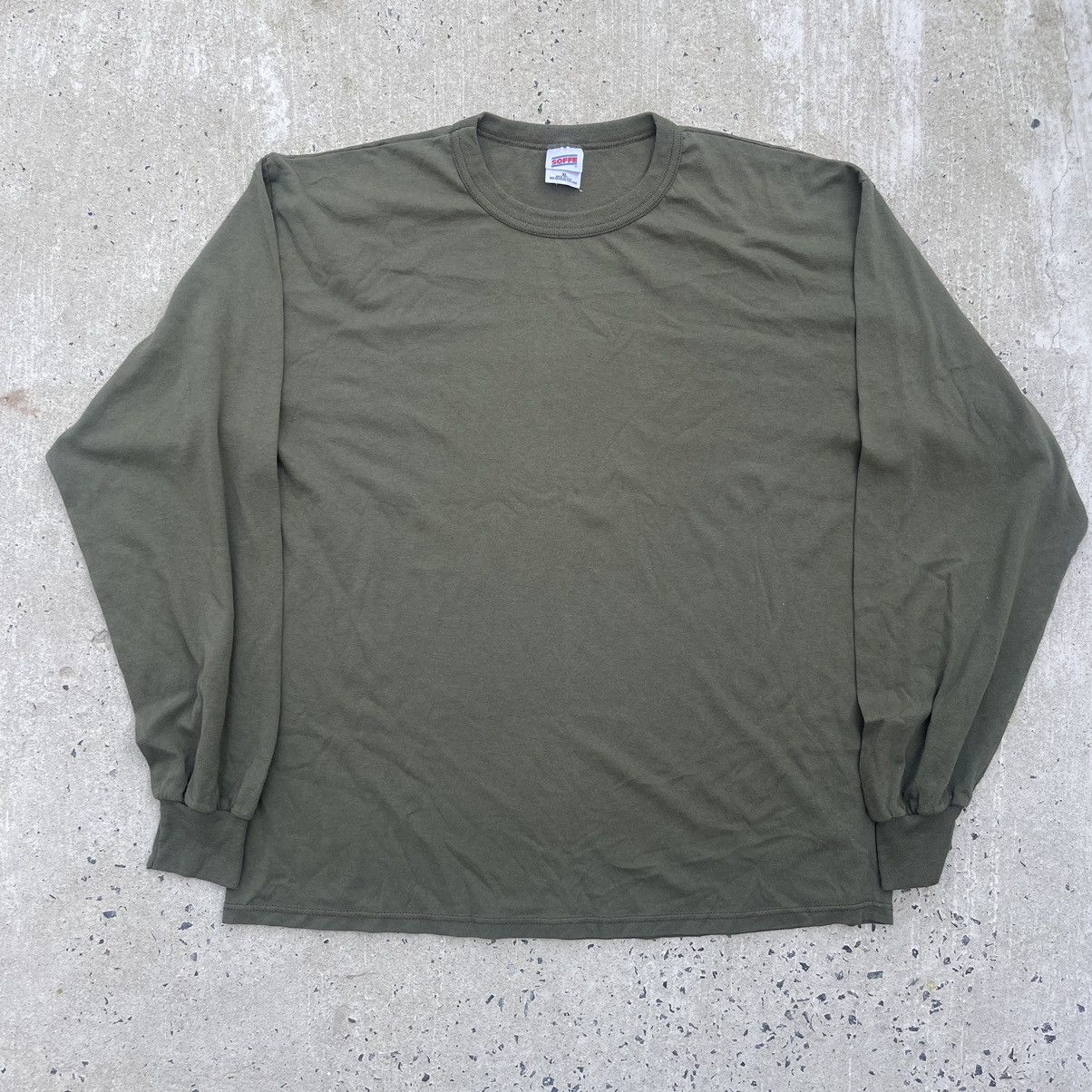 Soffe Vintage 90s SOFFE Army Green Blank Long Sleeve Shirt Size US XL / EU 56 / 4 - 1 Thumbnail