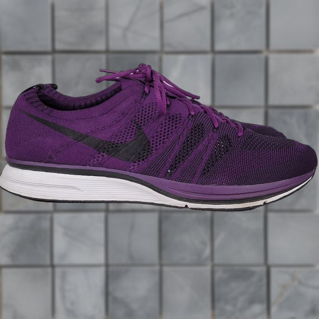 Nike VINTAGE Nike Flyknit Racer Trainer Night Purple AH8396-500 Mens Size 12 Rare Size ONE SIZE - 1 Thumbnail