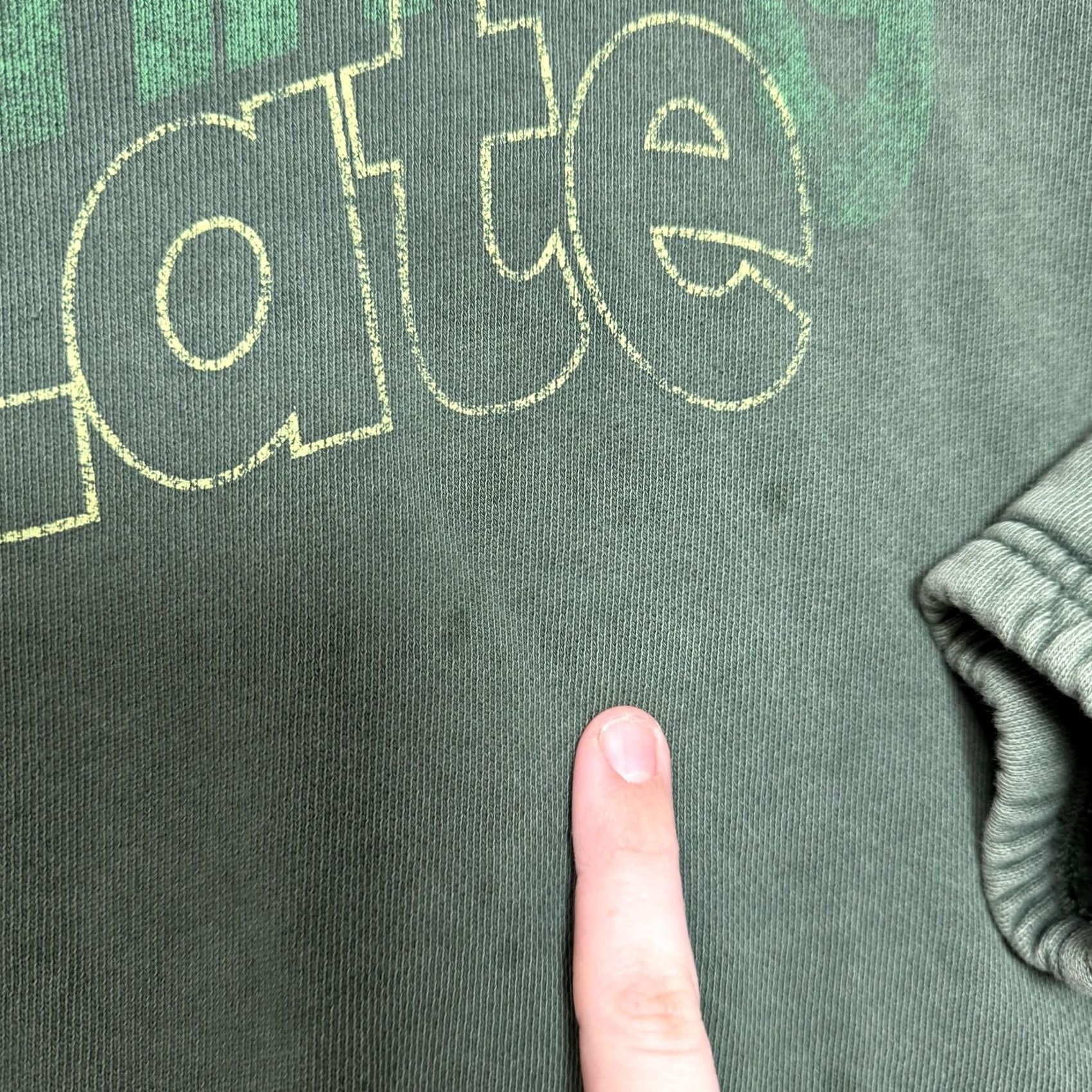 Vintage OFFLINE by Aerie Sweatshirt Womens M Green Running Late Cropped Graphic Crew Neck Pullover Casual Relaxed Top Size M / US 6-8 / IT 42-44 - 4 Thumbnail