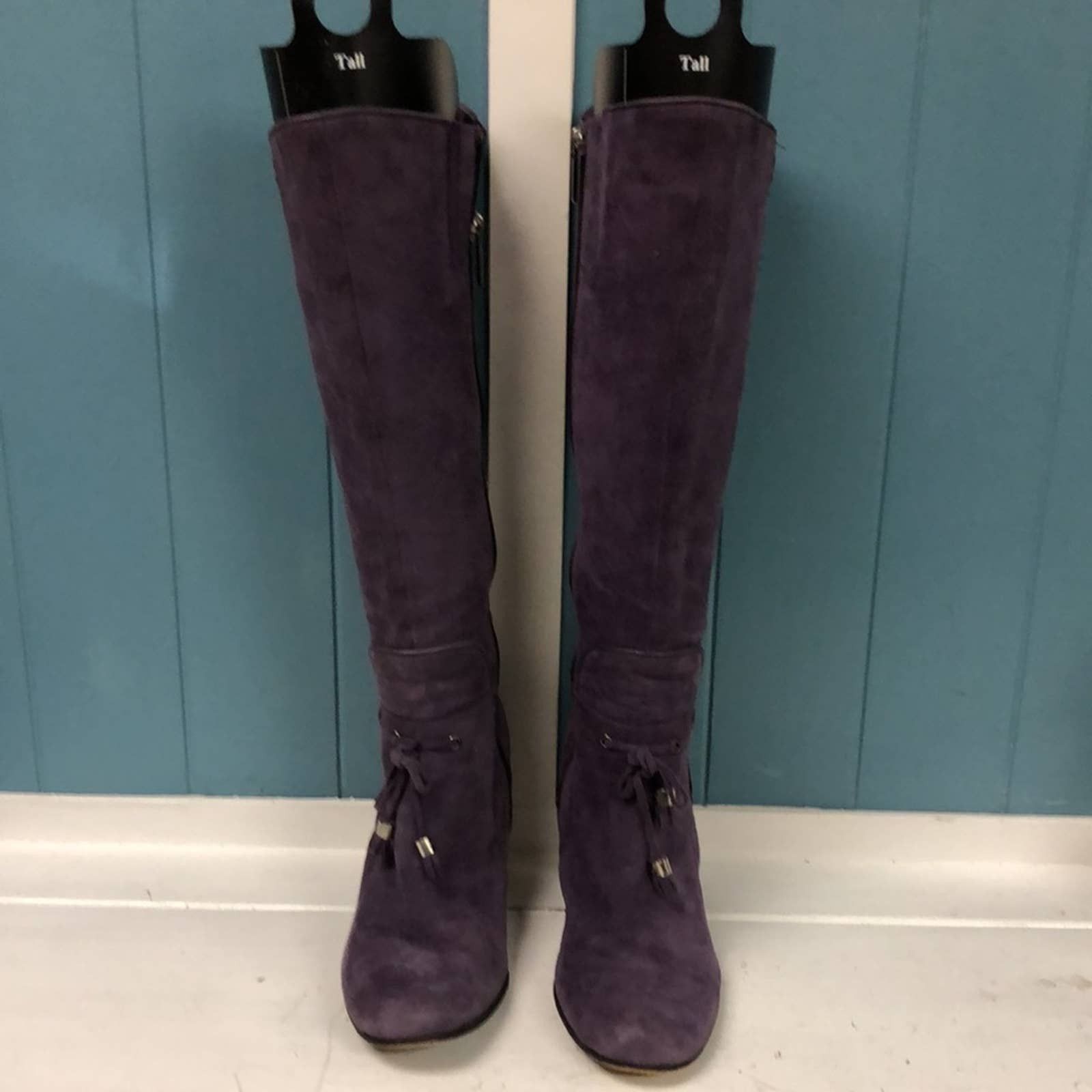 Taryn Rose purple heeled boots women’s size 38 7.5 costume