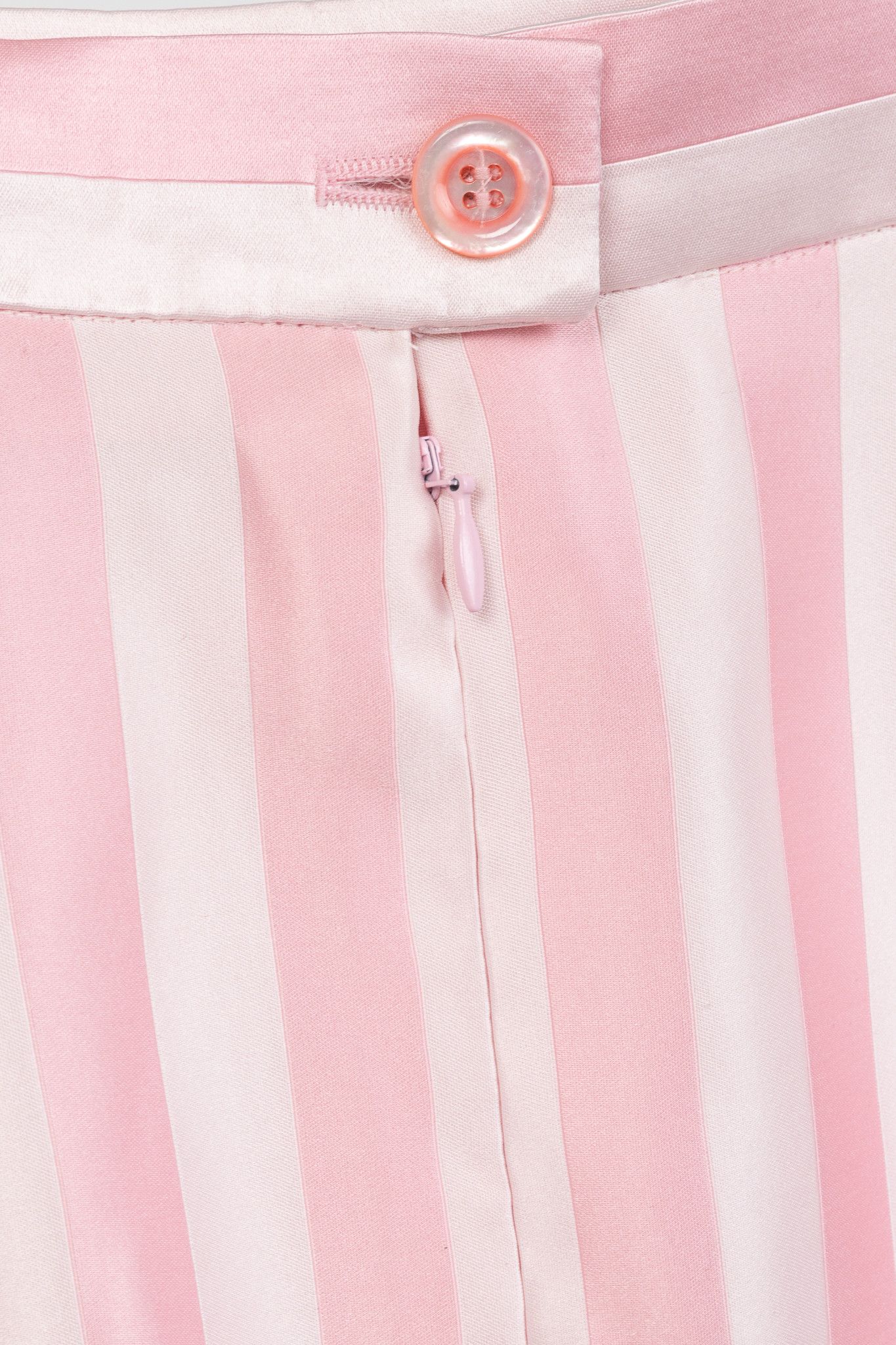 Escada Escada Couture Pink-Striped Silk-Satin Pencil Skirt Size 23" - 6 Thumbnail