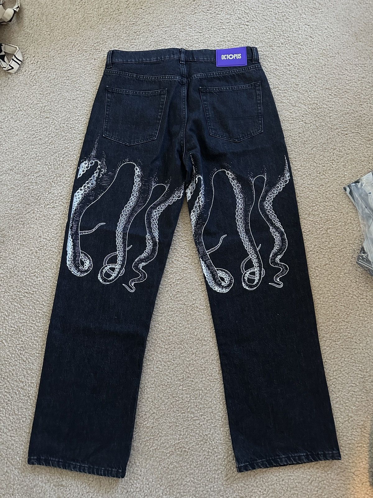 Octopus Octopus print relaxed baggy fit straight leg denim jeans 32 Size US 32 / EU 48 - 10 Thumbnail