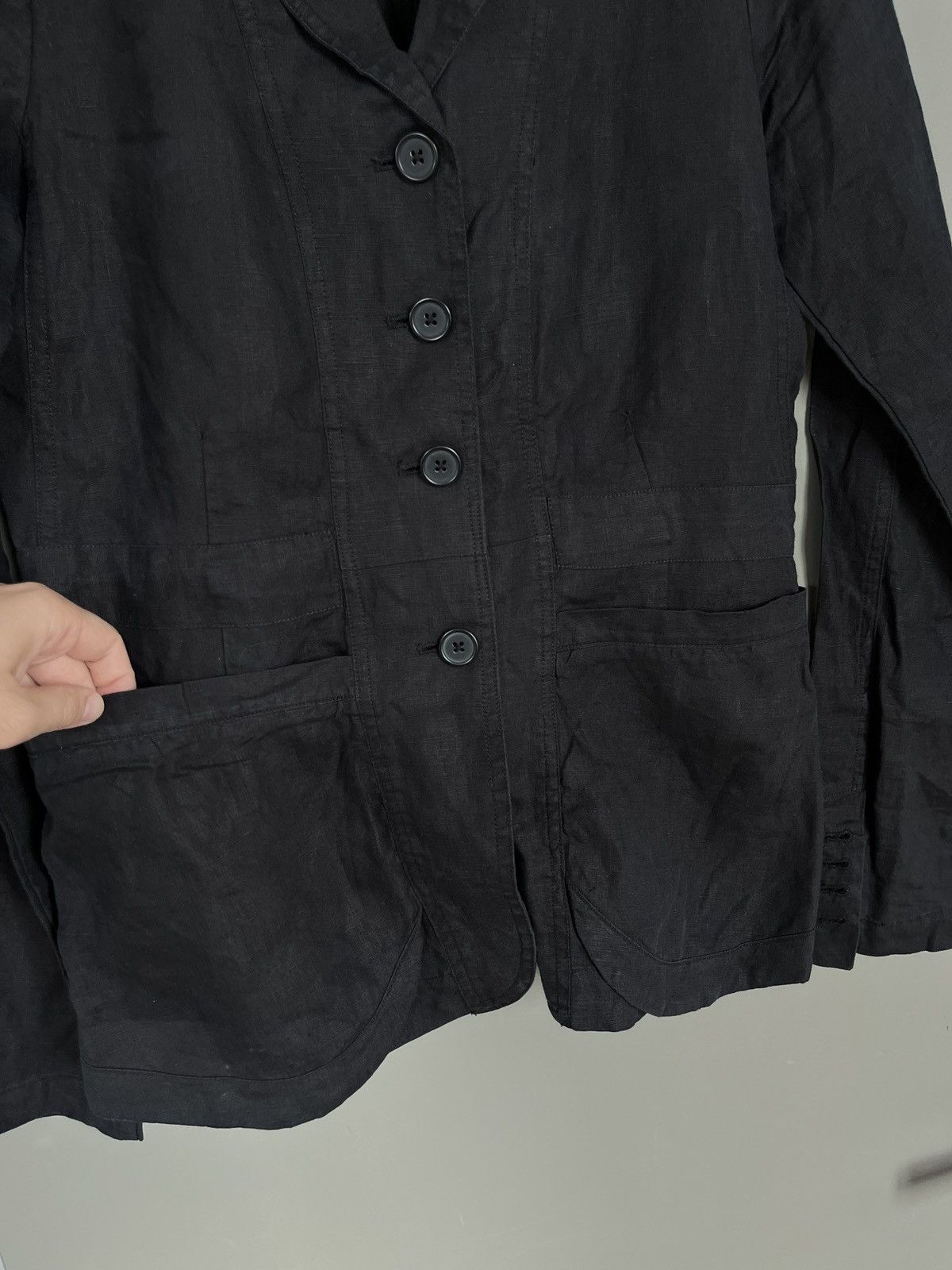 Rundholz RUNDHOLZ Black Label Linen Blazer Jacket Black Size XS / US 0-2 / IT 36-38 - 7 Thumbnail
