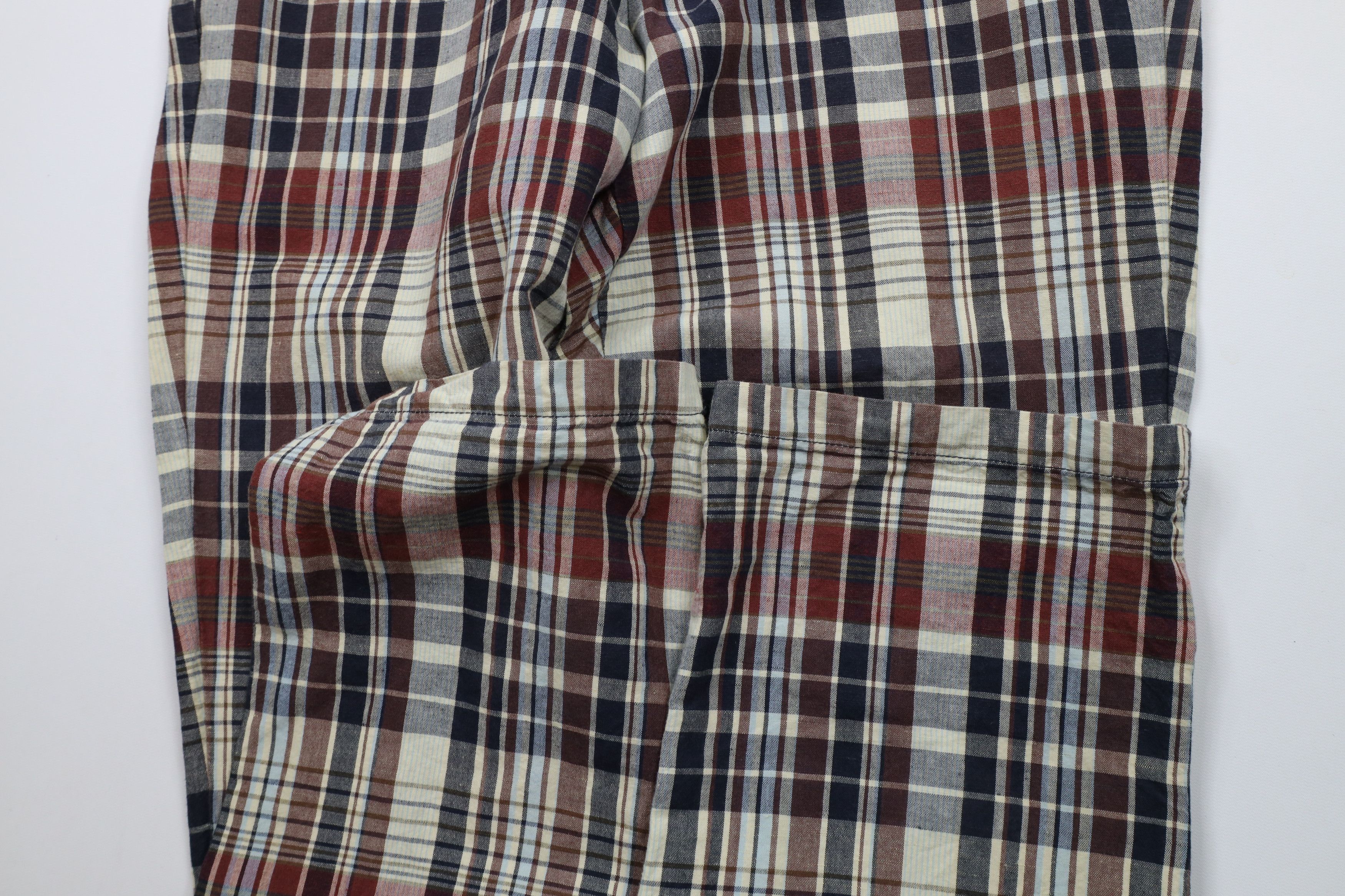 Lands' End × Vintage Vintage 90s Lands End Front Linen Blend Chino Pants Plaid Size US 34 / EU 50 - 5 Thumbnail