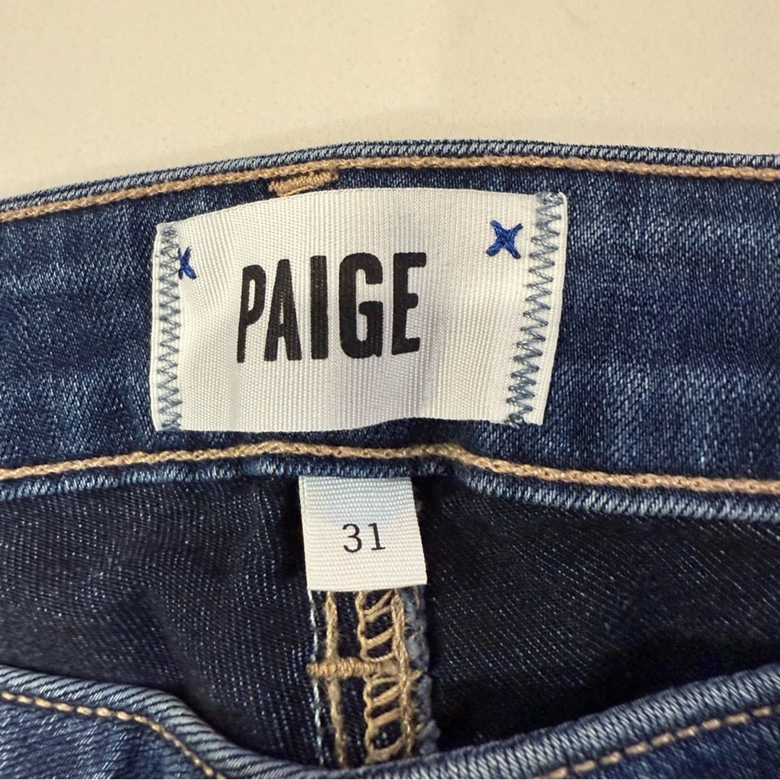 Paige PAIGE Skyline Skinny Denim Jeans Women's 31 Dark Blue Wash Size 31" - 4 Thumbnail