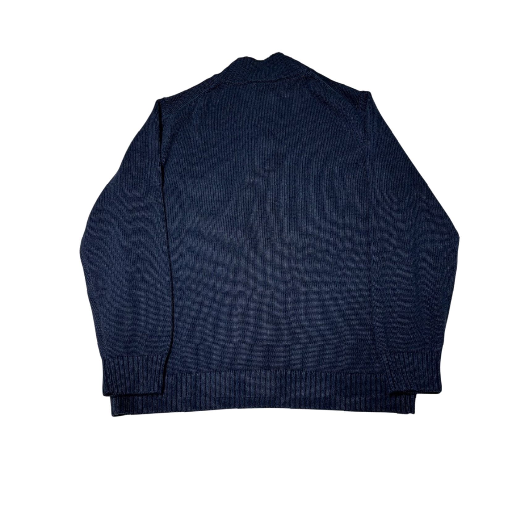 Vintage LL Bean L-Tall 1/4 Zip Sweater Navy Blue Knit Pullover Mens Size US L / EU 52-54 / 3 - 5 Thumbnail