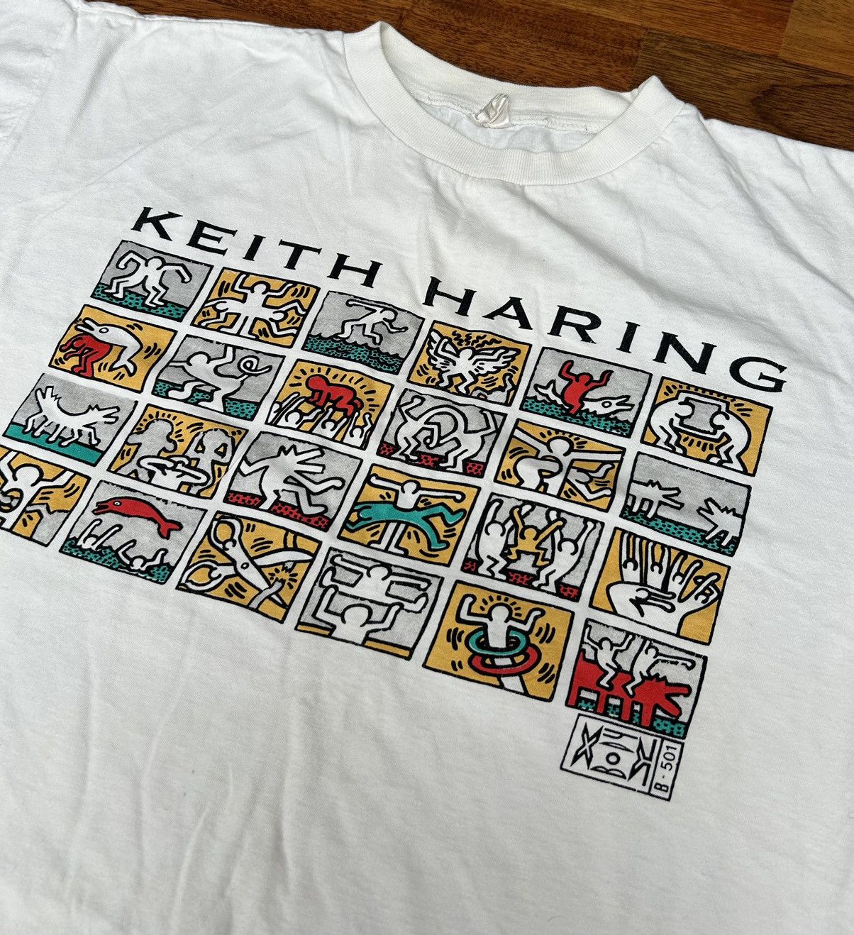 Keith Haring × Vintage Vintage 90’s Keith Haring T-shirt Single Stitch Size US L / EU 52-54 / 3 - 3 Thumbnail