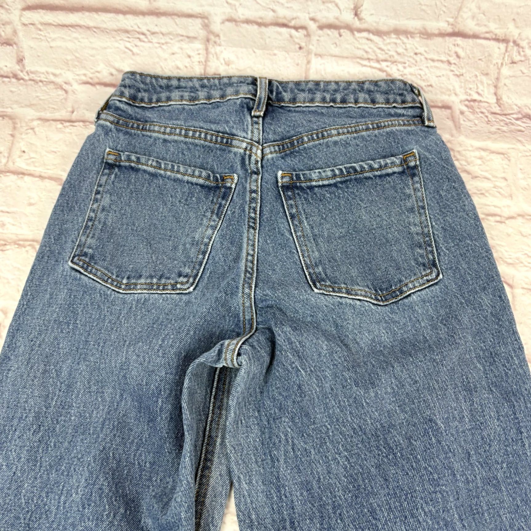 Old Navy VINTAGE Old Navy Sky Hi Wide Leg Jeans Womens 0 Blue High Rise Distressed 25x29 Size 25" / US 0 / IT 36 - 3 Thumbnail