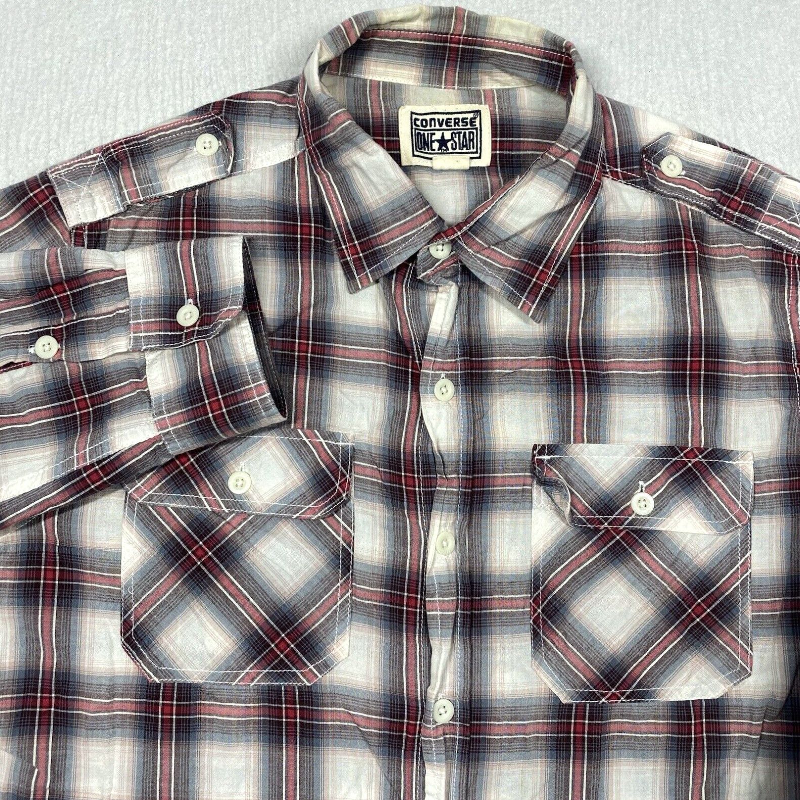 Converse one star plaid shirt best sale