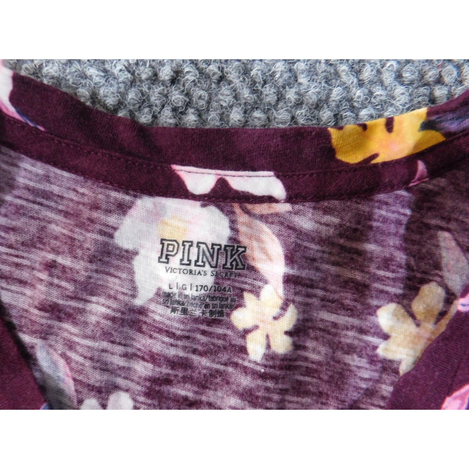 Victoria's Secret Victoria's Secret Pink Shirt Blouse Womens L Purple Floral Coastal Casual Dog Trim Size L / US 10 / IT 46 - 5 Thumbnail