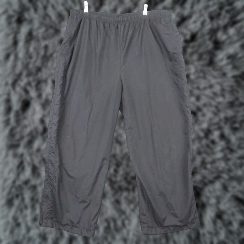 Nike Vtg Nike Track Pants Men 2XL Black Wide-Leg Basketball Zip Ankle Pants Size US 39 - 1 Thumbnail