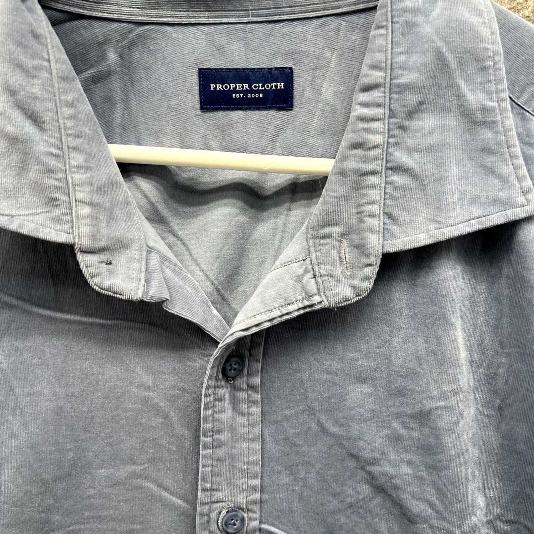 Proper Cloth Proper Cloth Shirt Men 2XL Adult Blue Casual Button-Down Cotton XXL Regular Long Sleeve Size US XXL / EU 58 / 5 - 6 Thumbnail