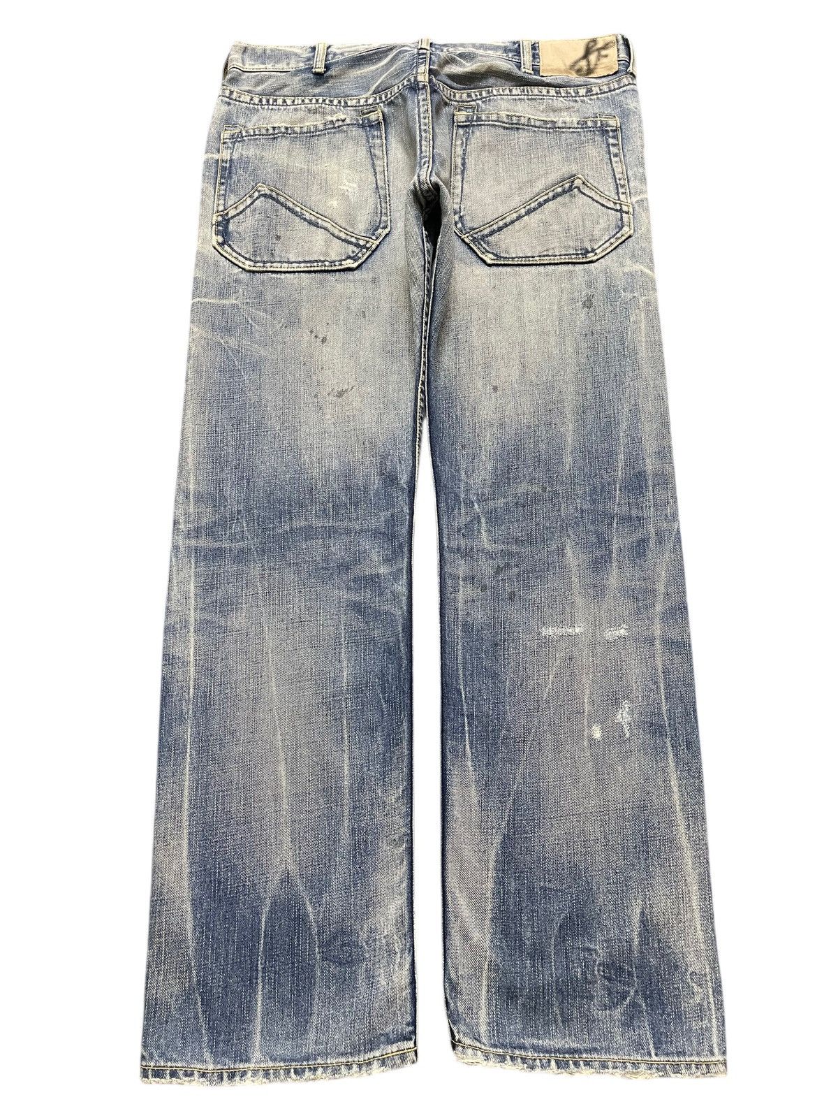 14th Addiction Vintage Japanese Brand Blue Faded Wash Distress Loose Jeans Size US 32 / EU 48 - 2 Thumbnail
