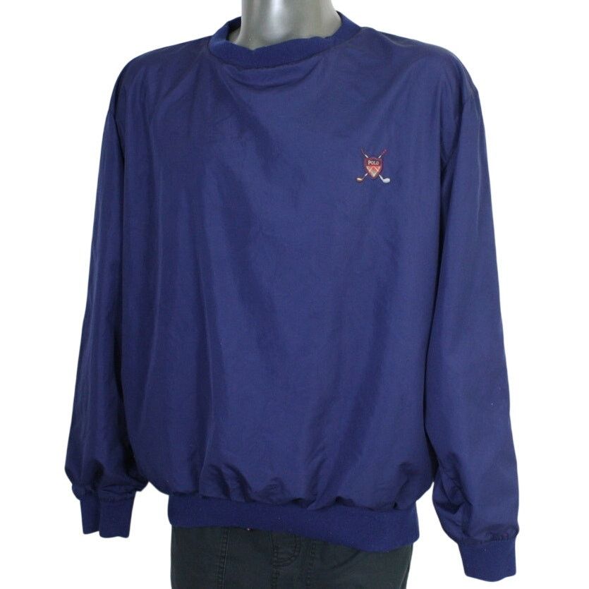 Polo Golf Ralph Lauren Windbreaker Mens L Navy Jacket Crest