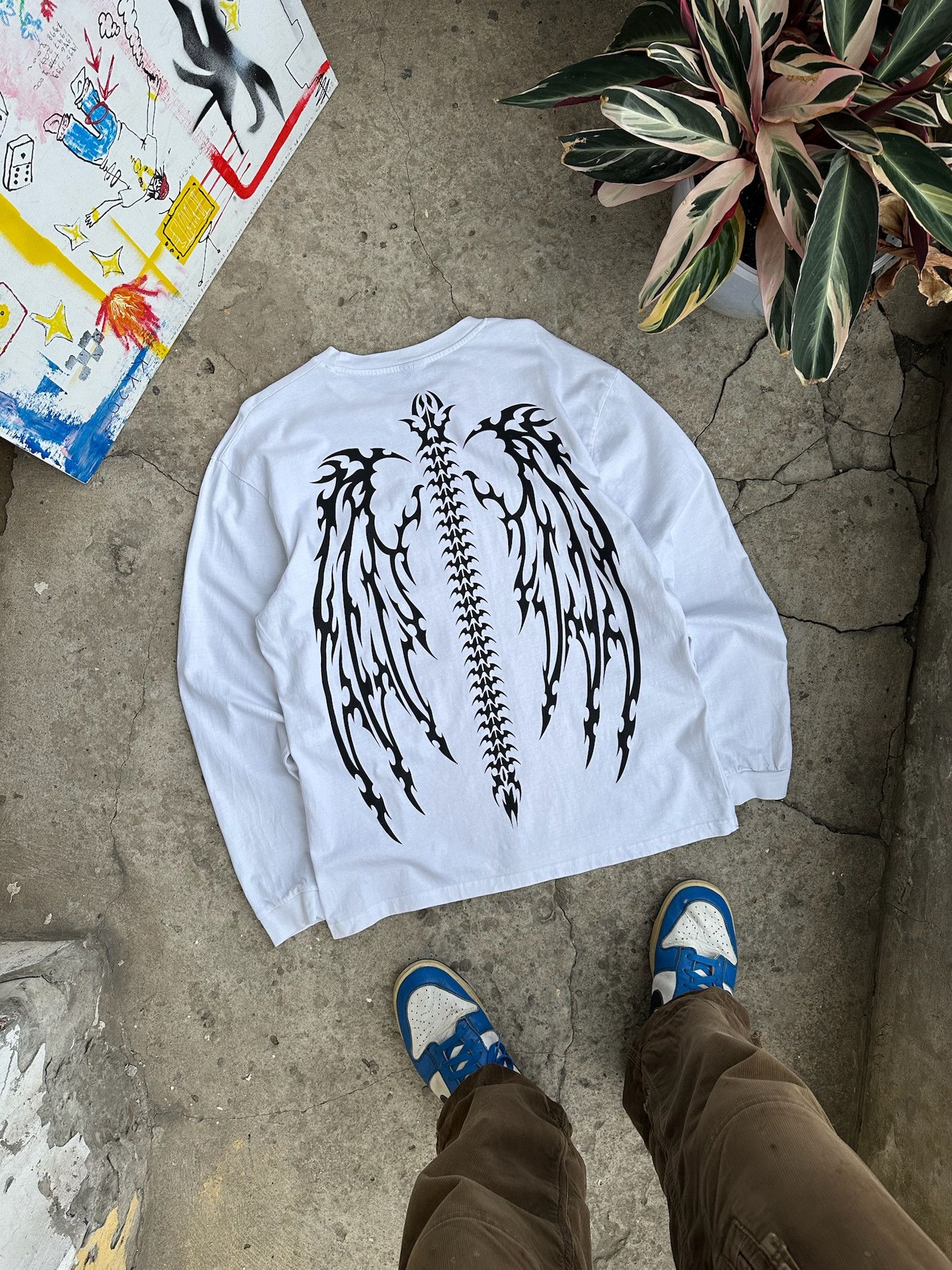 Tribal Streetwear Rare Vintage 00s Tribal Long Sleeve Tatoo Rave Rock Metal Size US L / EU 52-54 / 3 - 11 Thumbnail
