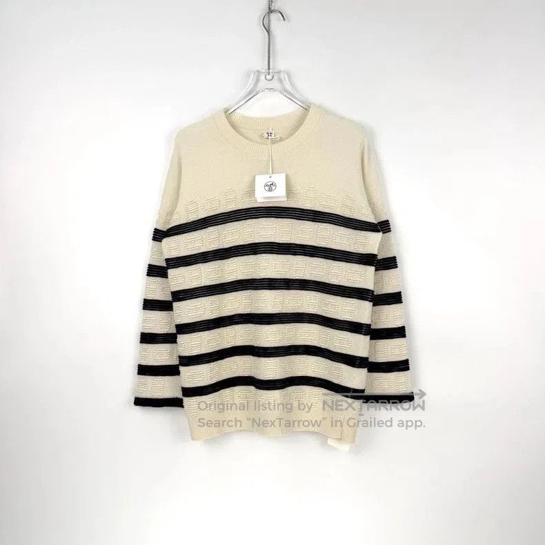 Hermes Hermes Blue White Stripe Cashmere Sweater. Size US XS / EU 42 / 0 - 3 Thumbnail
