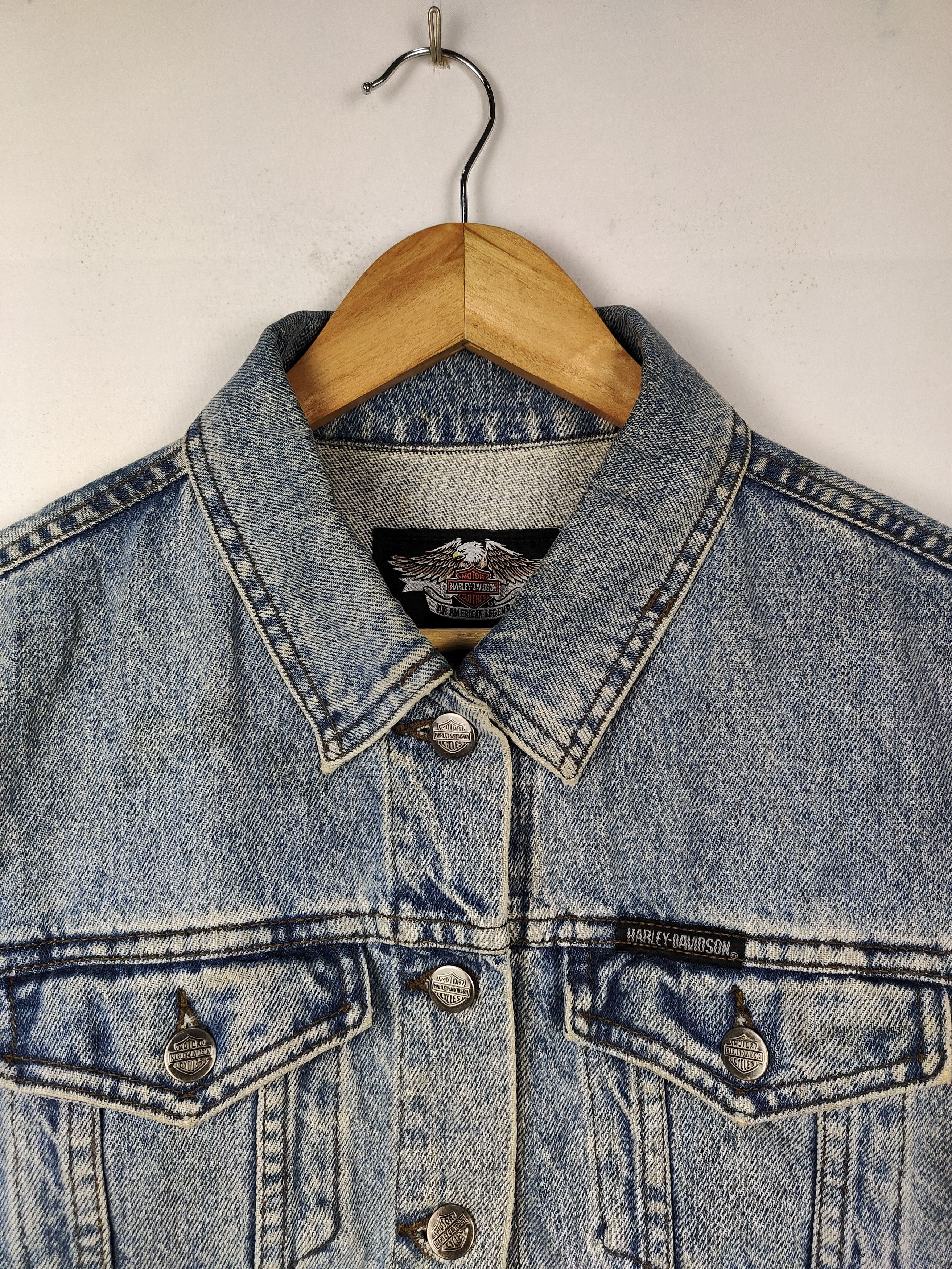 Harley Davidson × Vintage Vintage Harley Davidson Denim Jacket Size US M / EU 48-50 / 2 - 2 Thumbnail