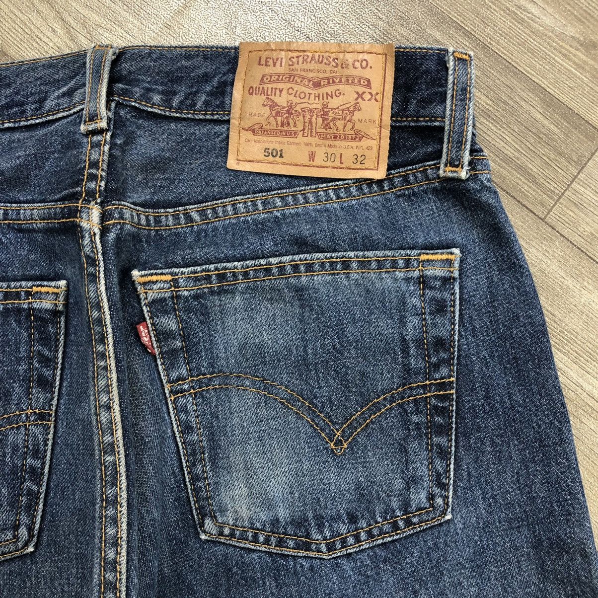 Levi's × Levi's Vintage Clothing 🇺🇸90’s Vintage Levis 501 #553 30x32 Straight Leg Blue Jeans Size US 42 / EU 58 - 17 Thumbnail