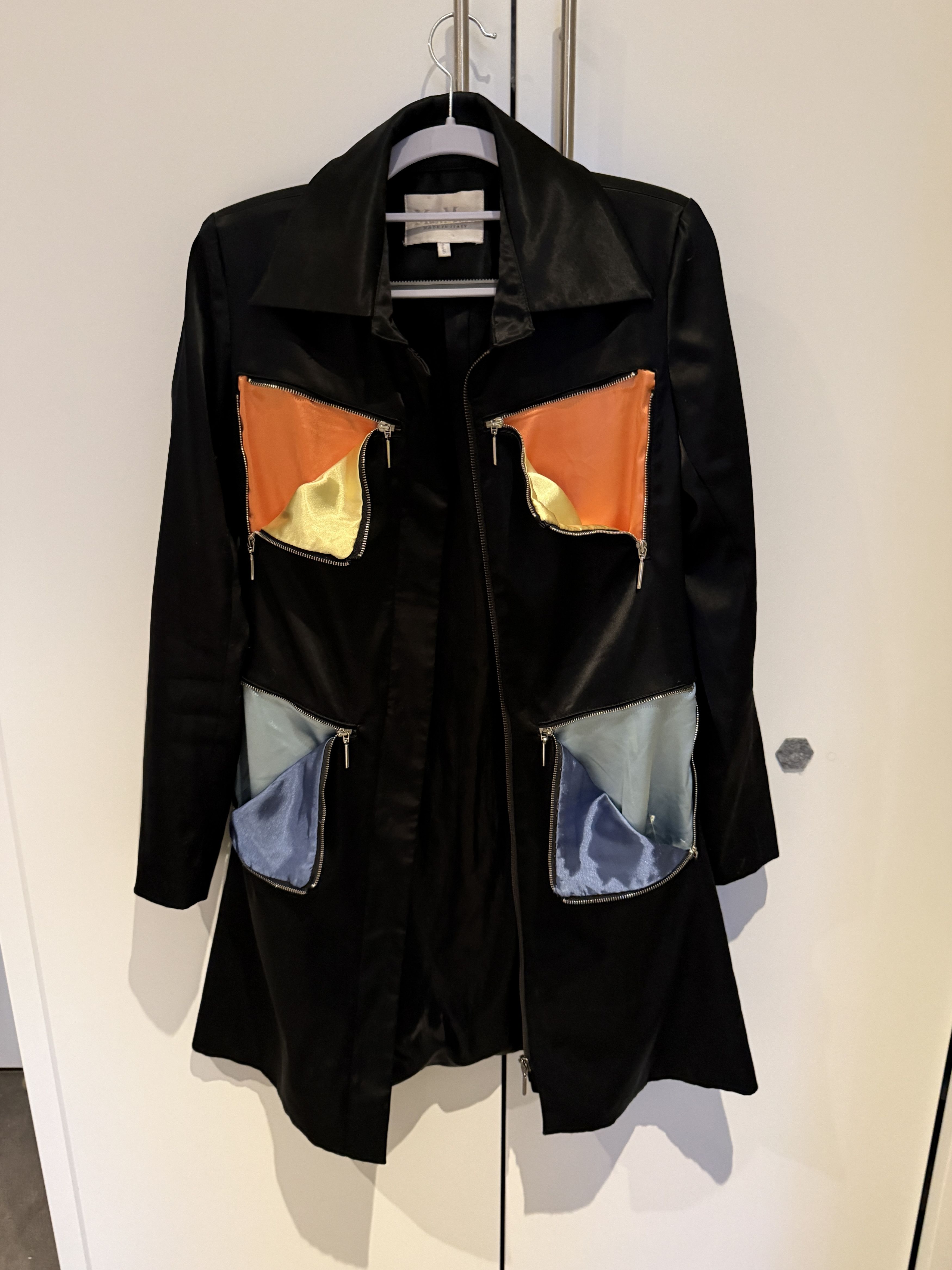 Max Mara Max Mara Rare Statement Coat Black Colour Block Zip Pockets Size S / US 4 / IT 40 - 6 Thumbnail