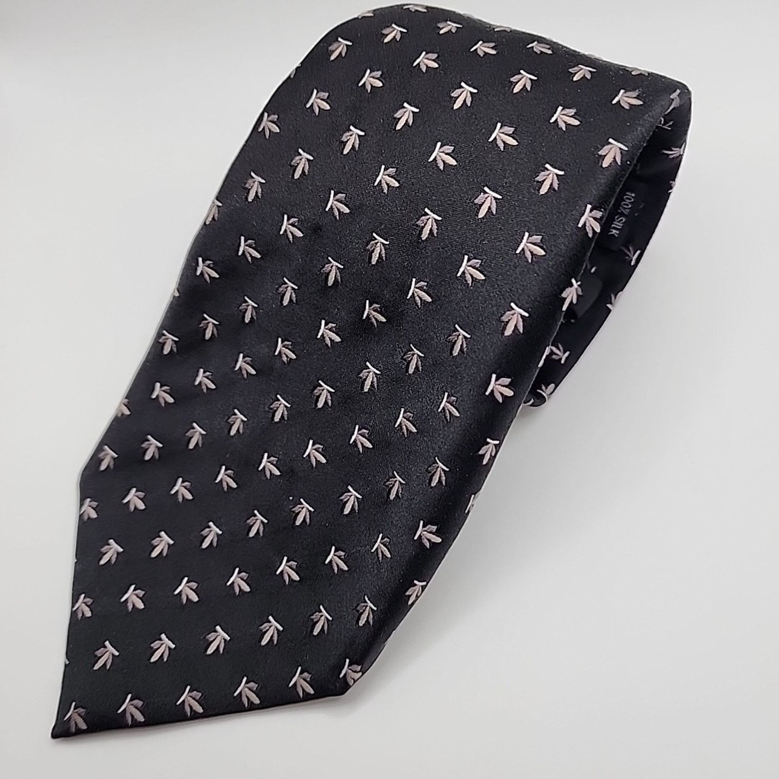 Other D'Este Black Fleur de Lis Silk Necktie Italy Like New Size ONE SIZE - 5 Thumbnail