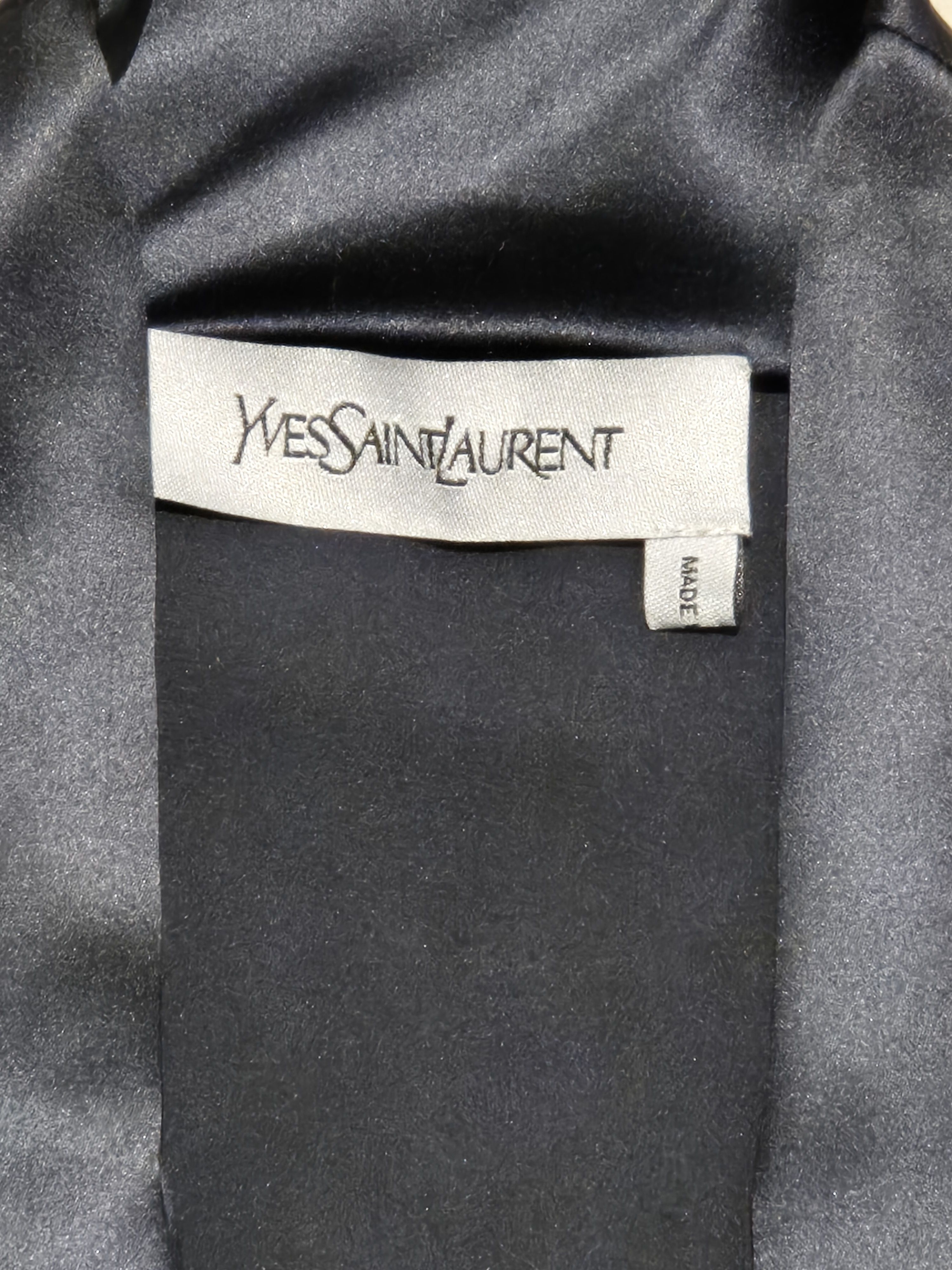 Yves Saint Laurent YSL dark green silk dress, c2014 Size XS / US 0-2 / IT 36-38 - 9 Thumbnail