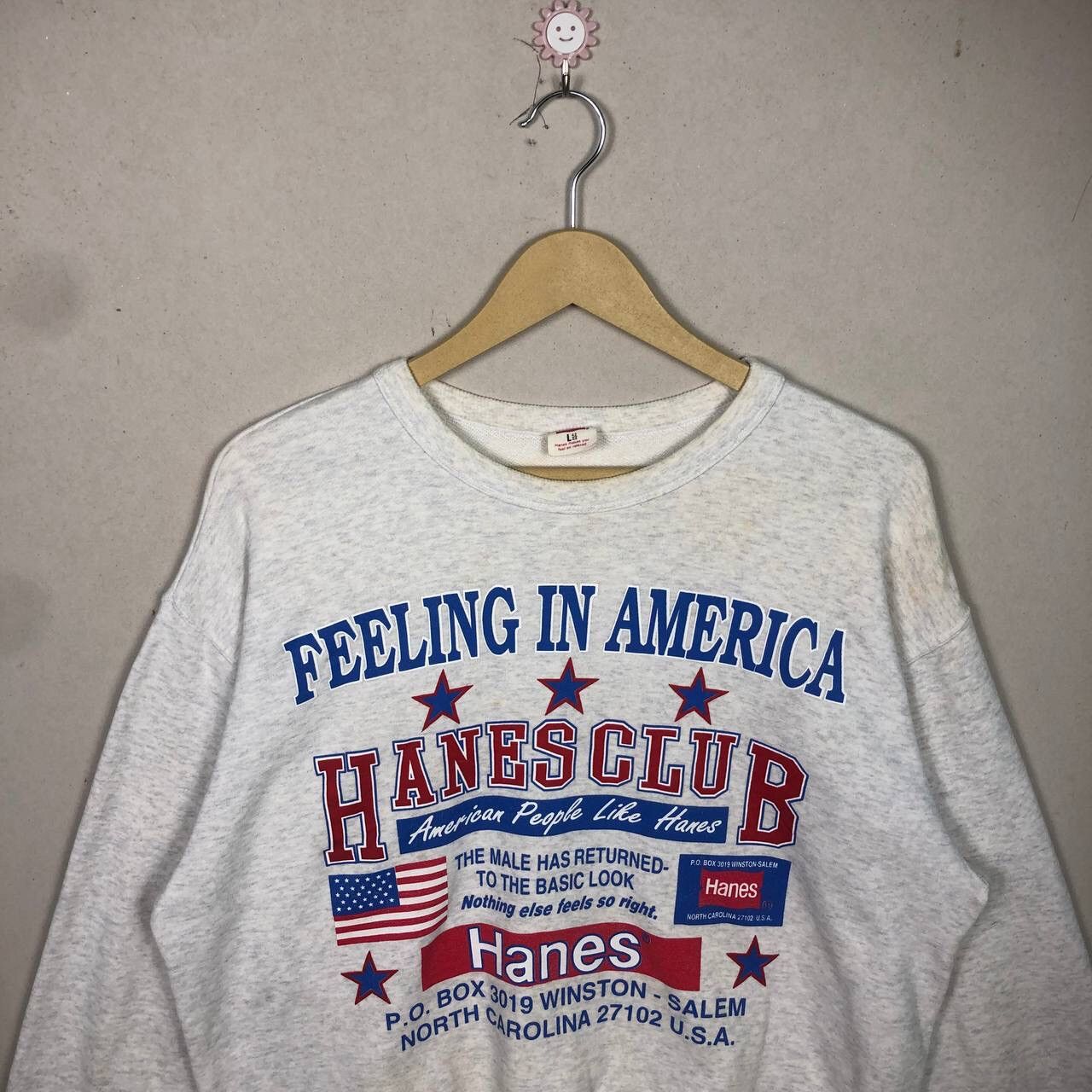 Hanes × Vintage Vintage 90s Hanes Feeling In American Sweatshirt Size US L / EU 52-54 / 3 - 3 Thumbnail
