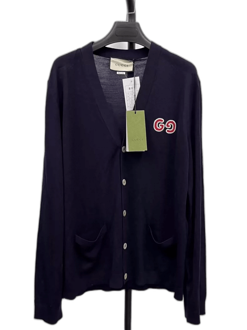 Gucci GUCCI GG Embroidered V-Neck Long Sleeve Knitwear-yf Size US XL / EU 56 / 4 - 1 Thumbnail