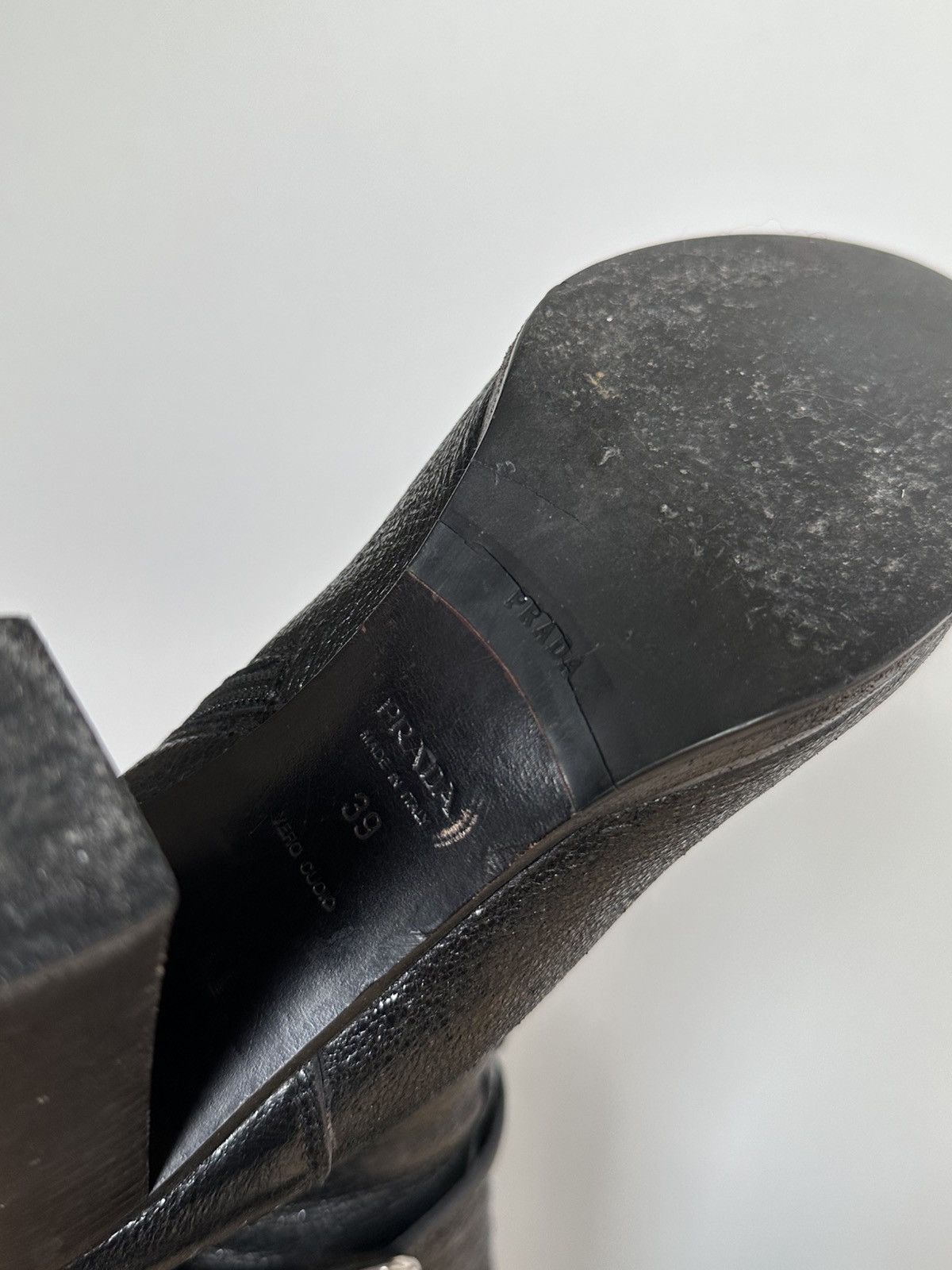 Prada Prada black glitter leather boots metal logo size EU 39 Size US 8 / IT 38 - 11 Thumbnail