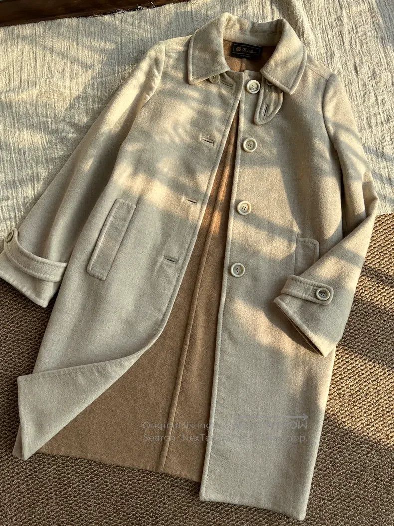 Loro Piana Loro Piana Cashmere single-breasted wool coat, oatmeal col Size XS / US 0-2 / IT 36-38 - 4 Thumbnail