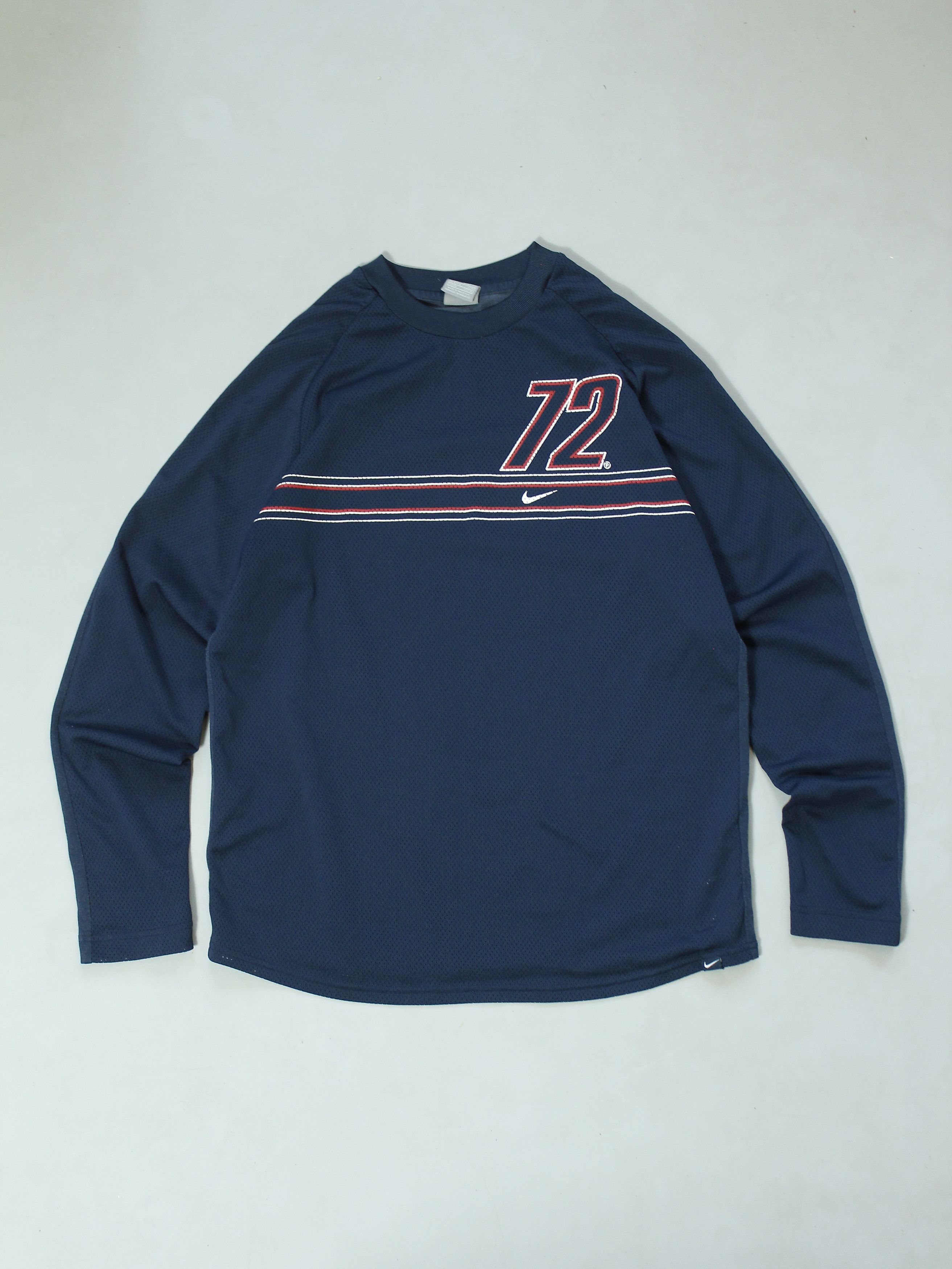 Nike × Vintage NIKE 72 VINTAGE MENS LONGSLEEVE PERFORATED FRONT SIDE Size US L / EU 52-54 / 3 - 1 Thumbnail