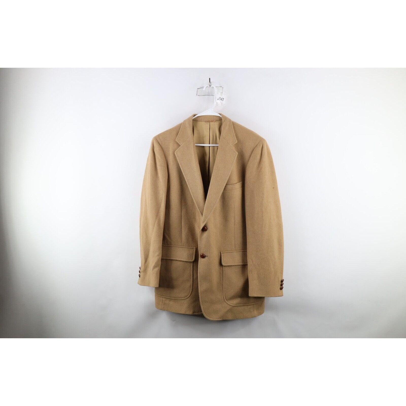 Vintage 90s Streetwear Camel Hair Button Suit Coat