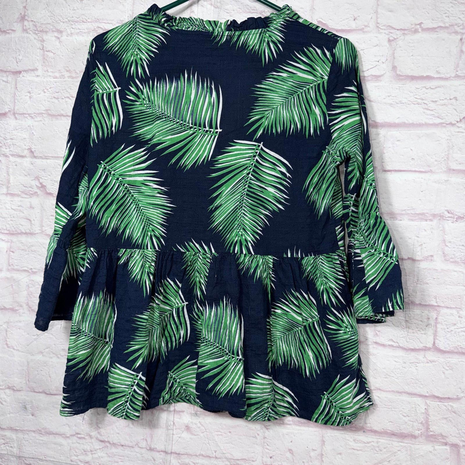 Other JJ'S Fairyland Large Palm Leaf Print Blouse Size L / US 10 / IT 46 - 5 Thumbnail