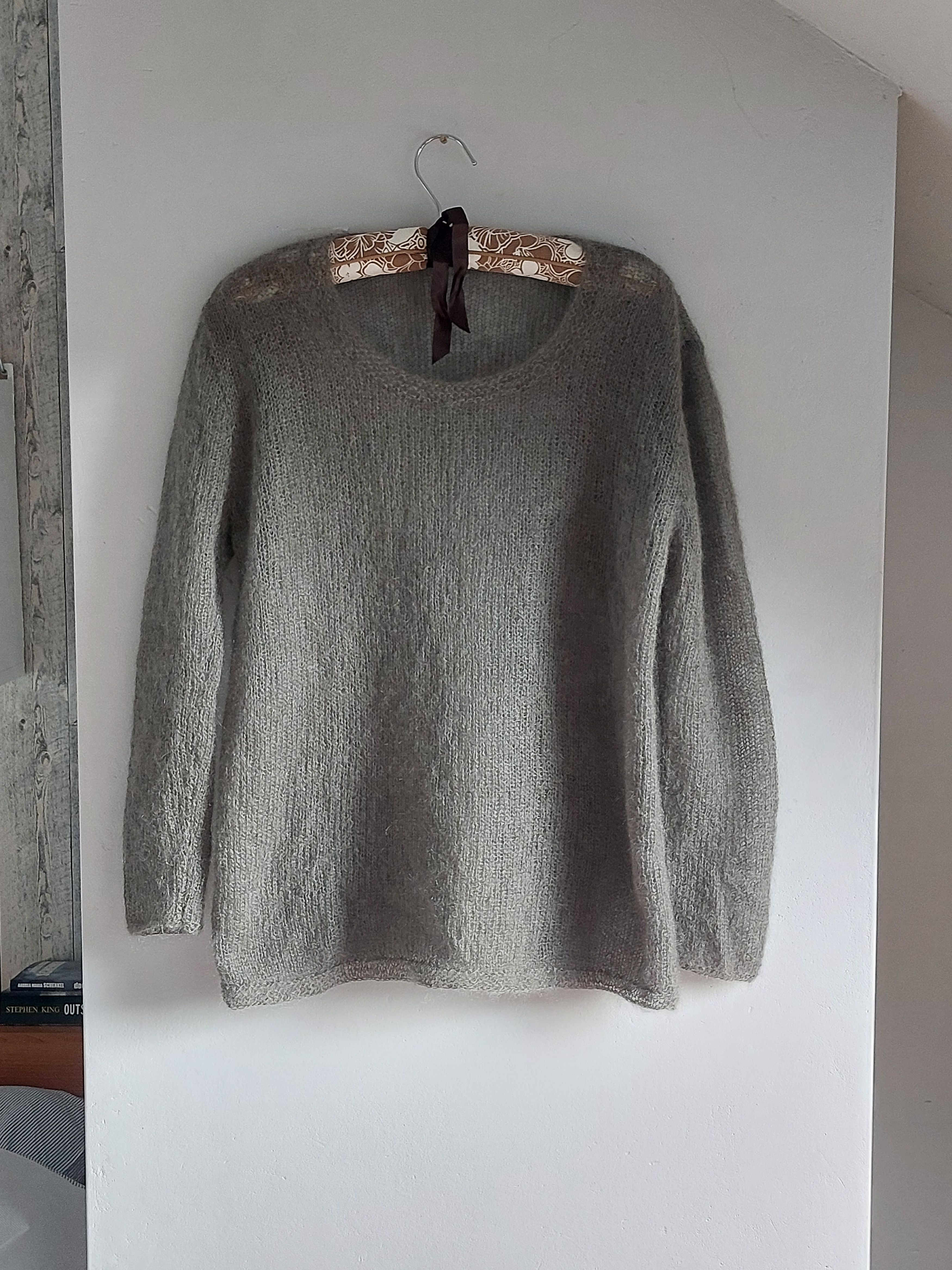 Handmade HANDMADE Kid Mohair Grey Sweater Size L / US 10 / IT 46 - 1 Thumbnail
