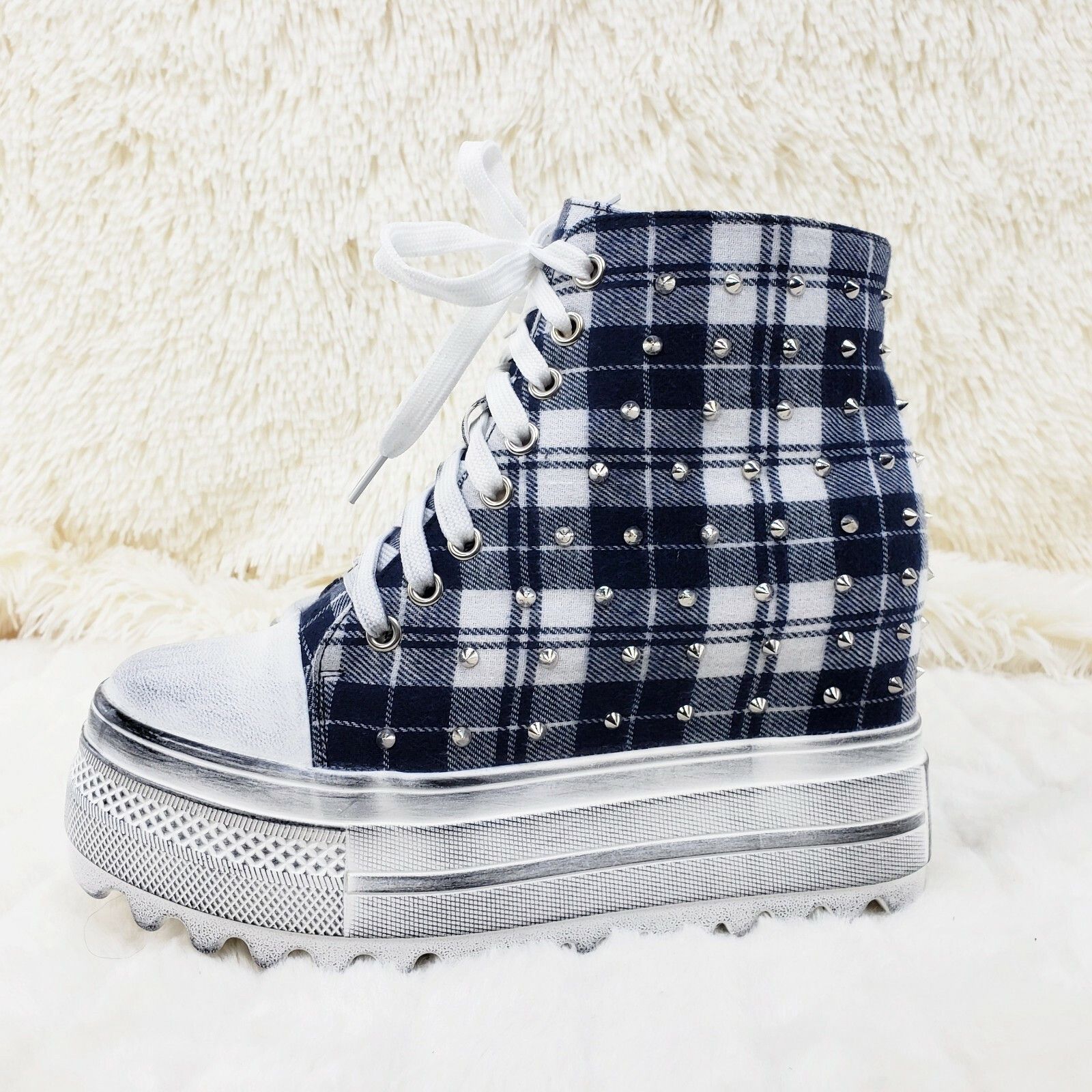 Alexander Wang Wang Cherry Bomb Platform Sneaker Ankle Boots White Navy Pla Size US 9 / IT 39 - 6 Thumbnail