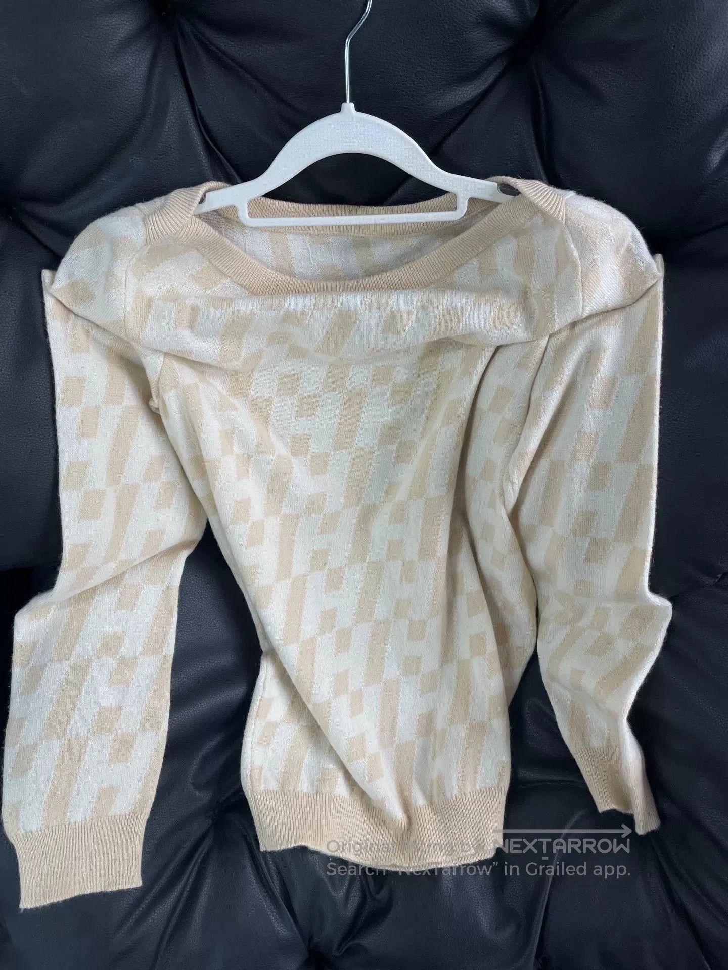 Hermes Hermes Beige Checkered Sweater. Size US S / EU 44-46 / 1 - 2 Thumbnail
