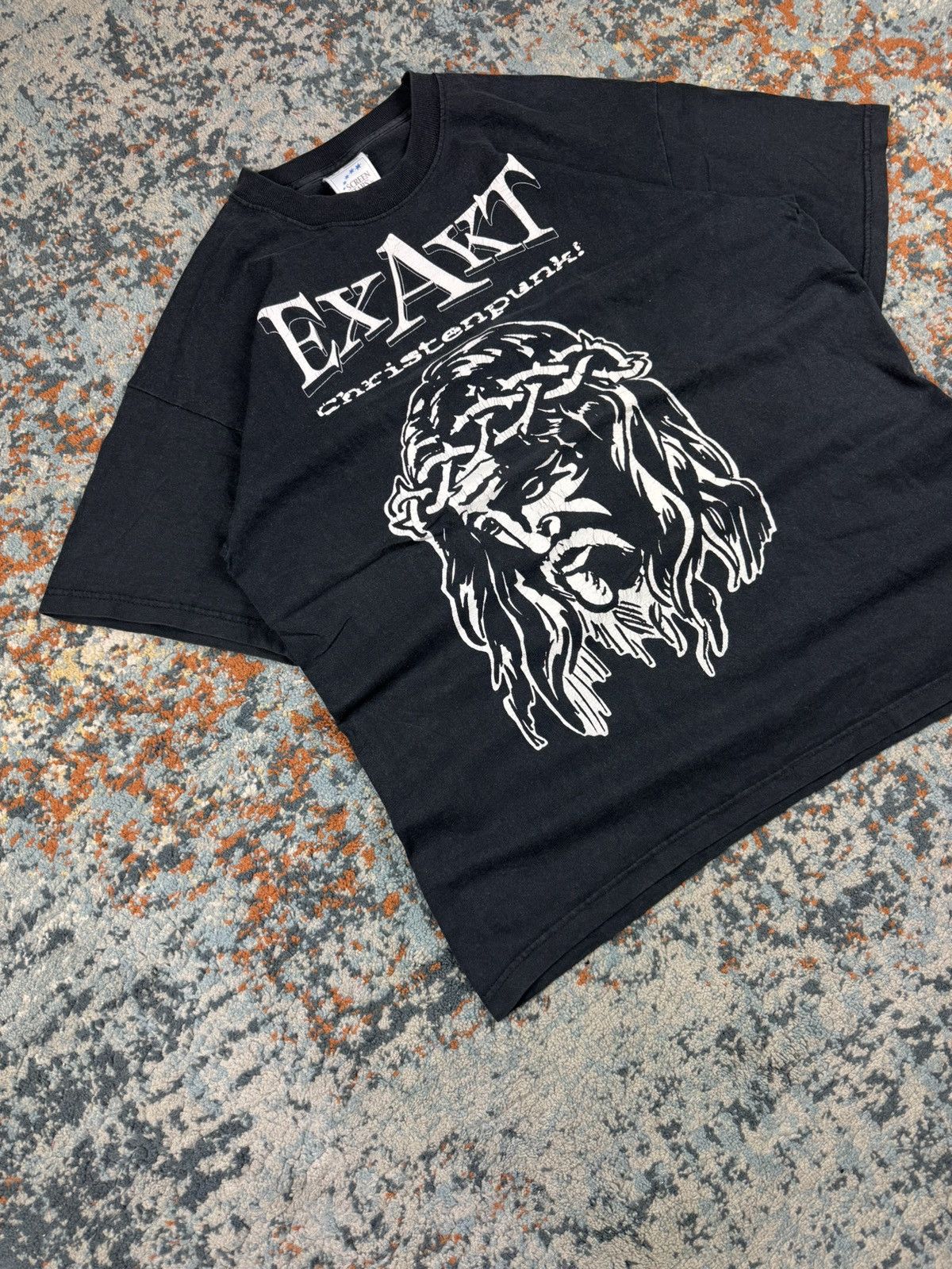 Band Tees × Vintage Ultra Rare Vintage 90s Exakt Christenpunk graphic band tee Size US L / EU 52-54 / 3 - 3 Thumbnail